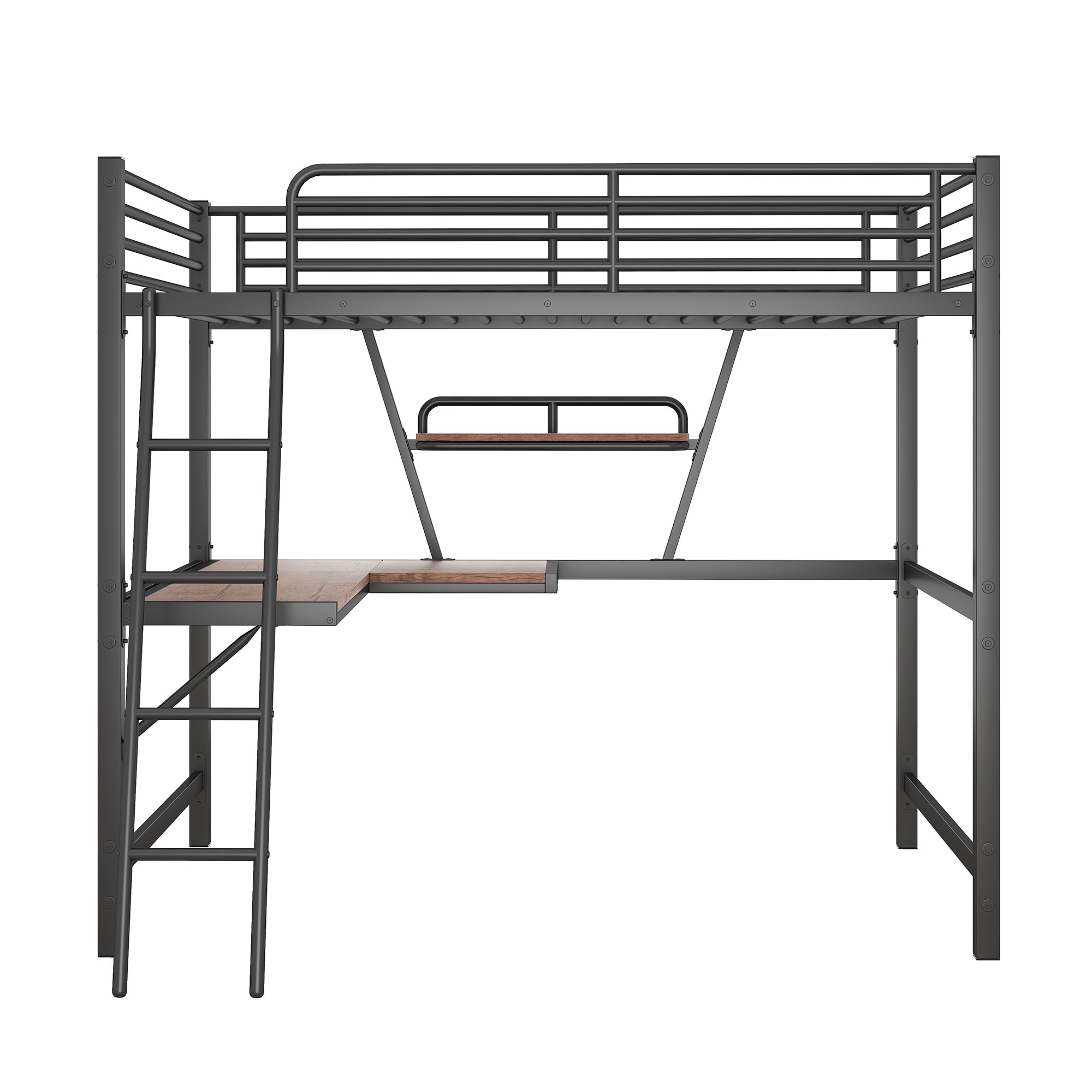 Yiekholo Black Full Loft Bunk Bed In The Bunk Beds Department At Lowes.com