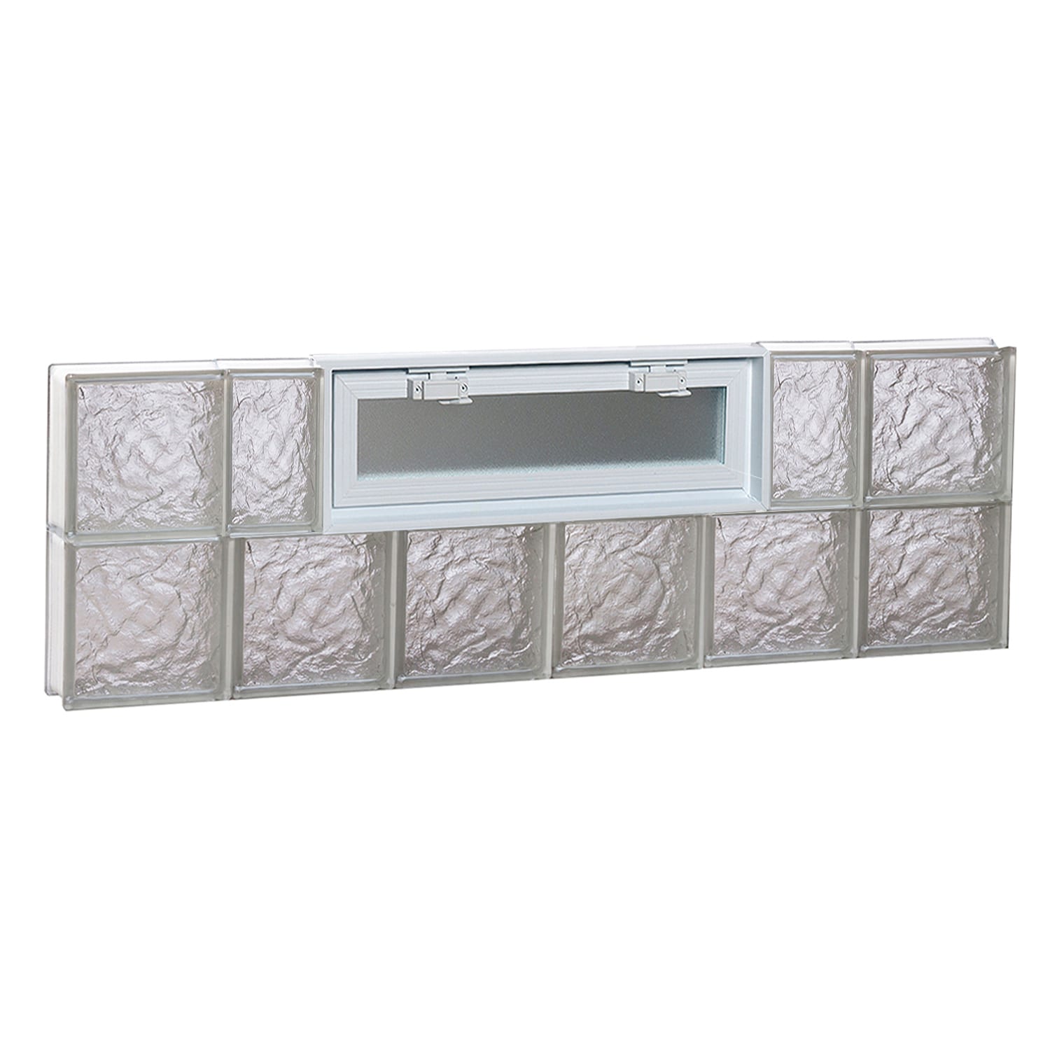 REDI2SET V4816IS Ice Glass 46-1/2-in x 15-1/2-in Frameless Replacement Vented Glass Block Window
