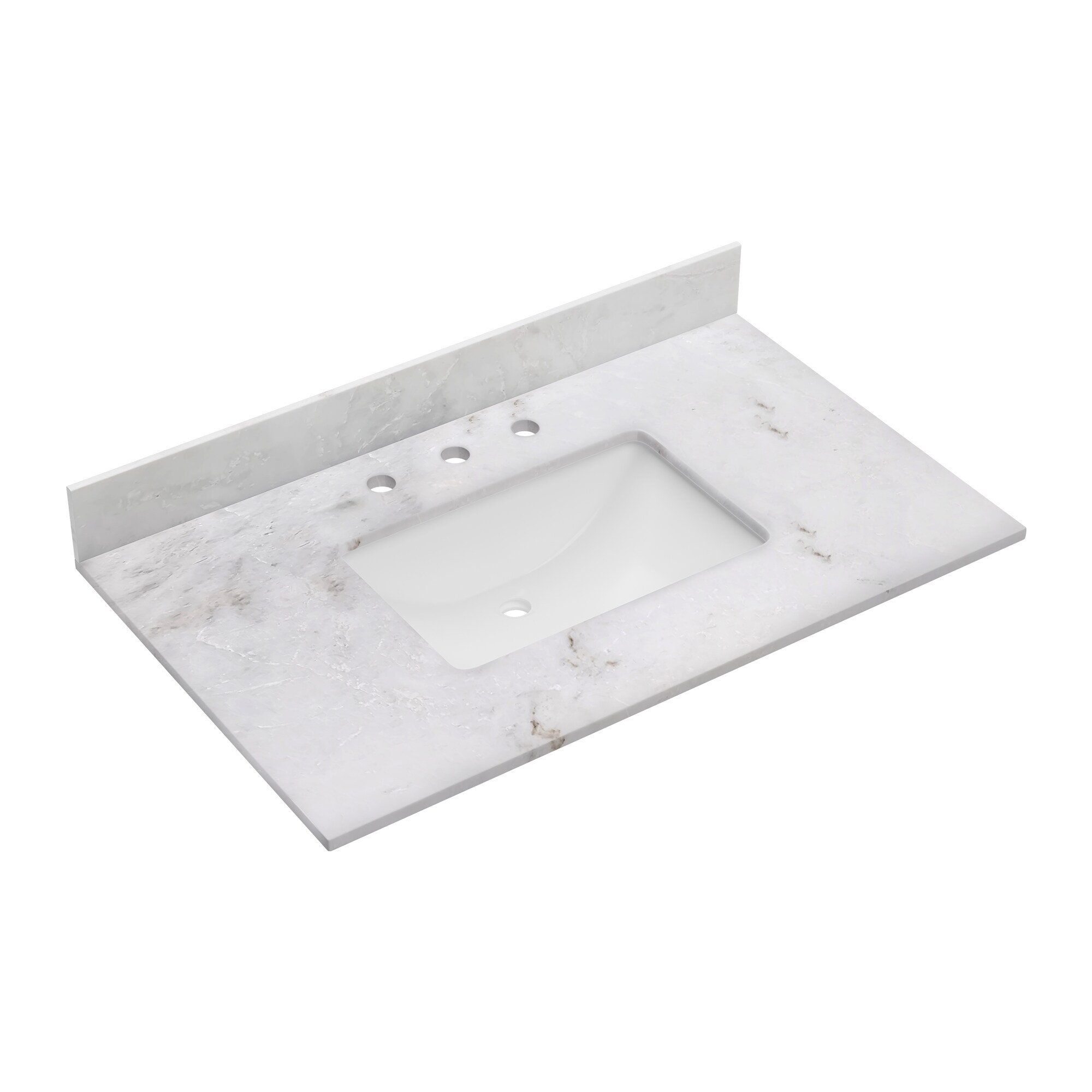 Carlsber 37" White Marble Undermount Single Sink Vanity Top