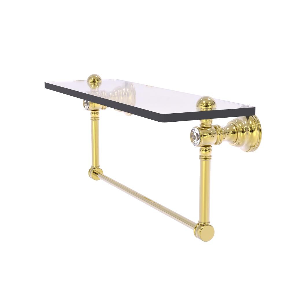 Allied Brass CC-1-22-TB-UNL Carolina Crystal Unlacquered Brass Wall mount Bathroom Shelf ( 22-in x 7-in x 5-in )