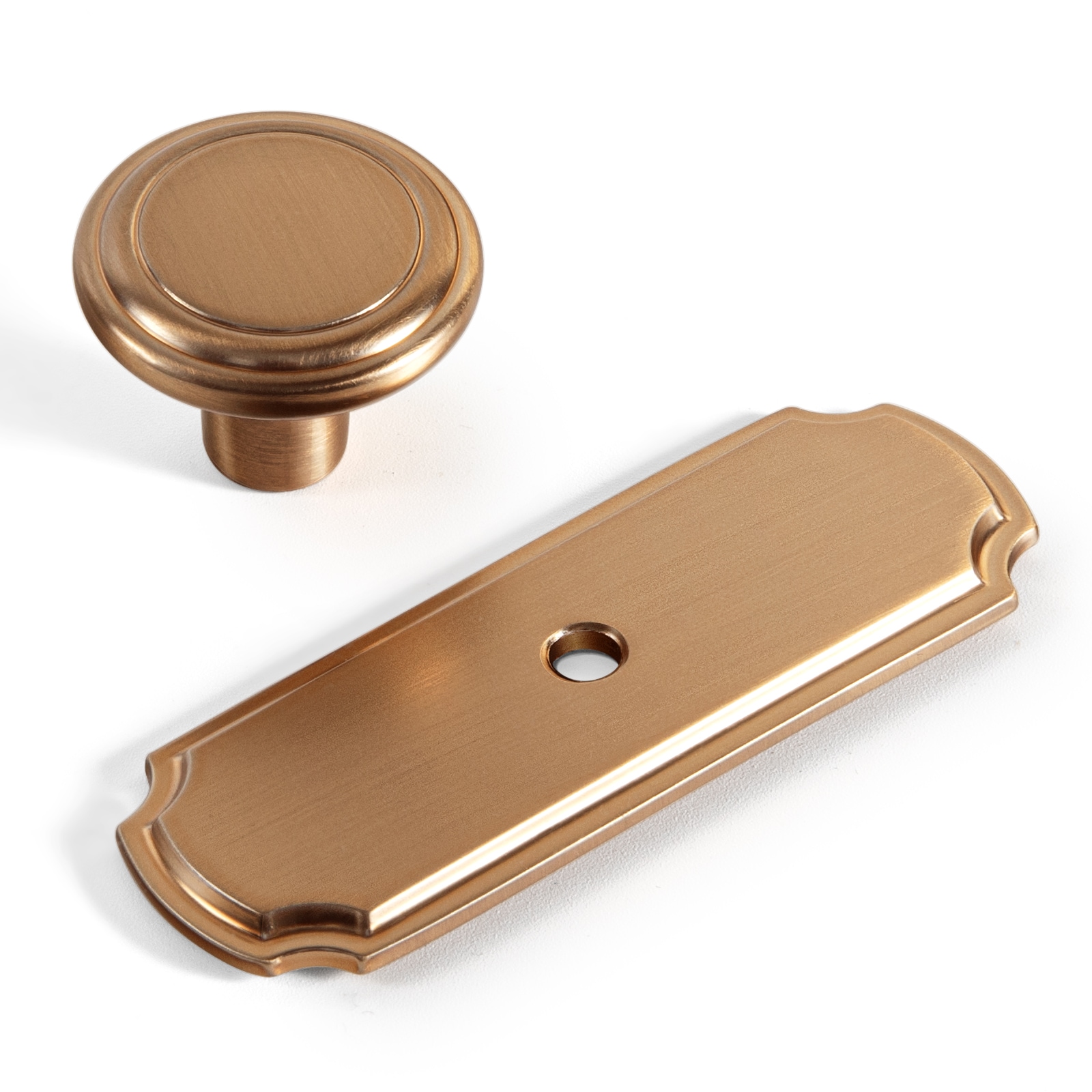 Miaokesen 662CB-DK-DP 1-9/64-in Champagne Brown(With BackPlate) Mushroom Modern Cabinet Knob 6 -Pack
