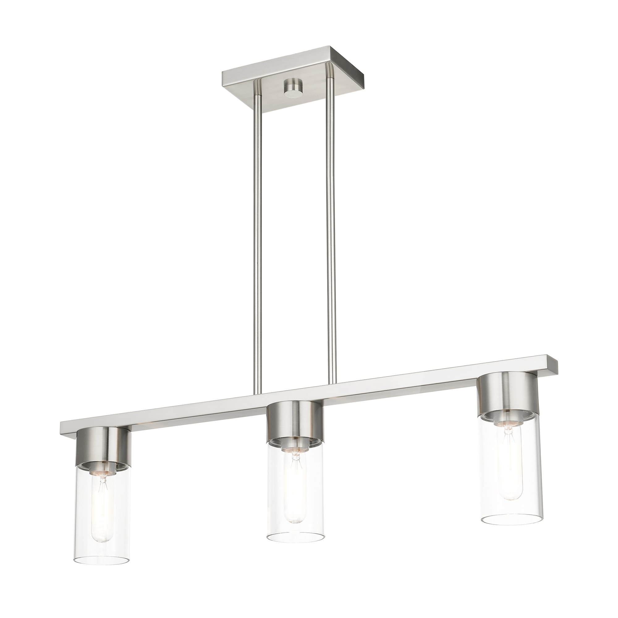Brushed Nickel 3-Light Chandelier with Clear Glass Shades