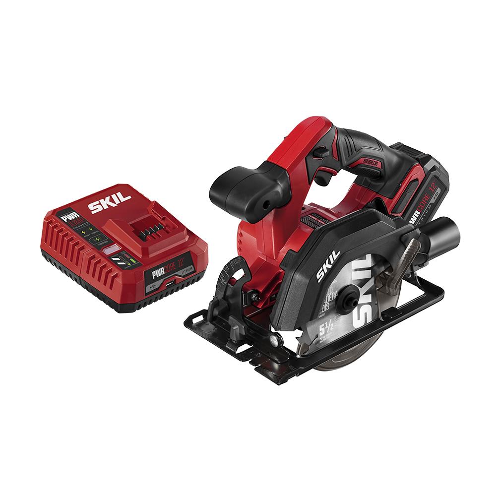 12-volt 5-1/2-in Brushless Cordless Circular Saw (1-Battery & Charger Included) | - SKIL CR541802