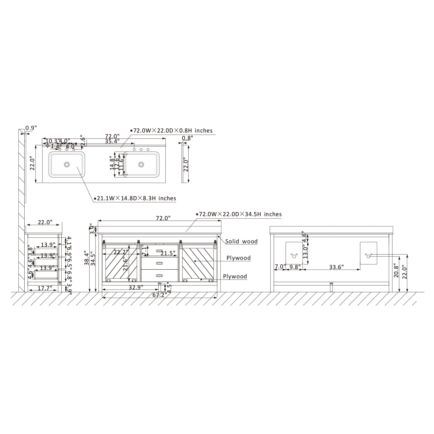 Altair 536072-GR-AW-NM Bath-Vanity-Combo - View #10