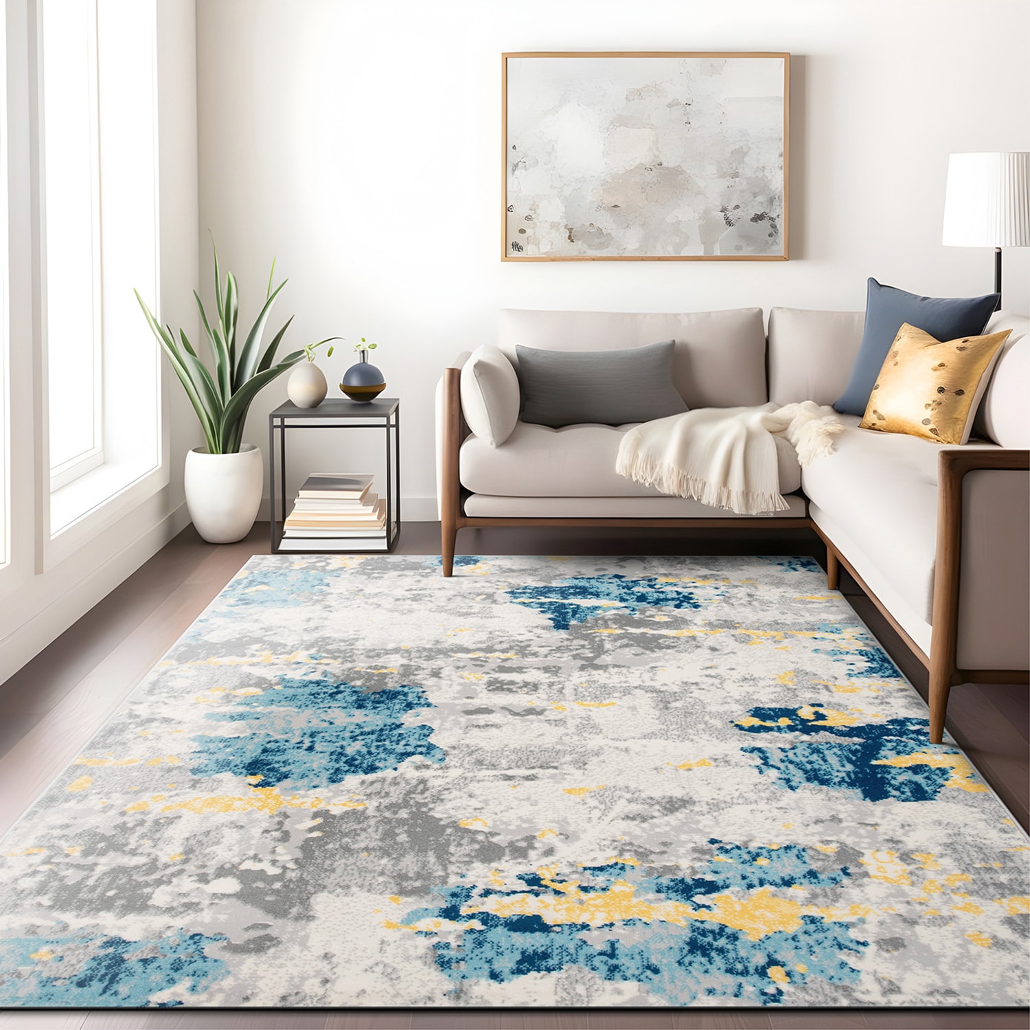 World Rug Gallery Brooklyn 5 X 7 (ft) Cream Indoor Abstract Vintage ...