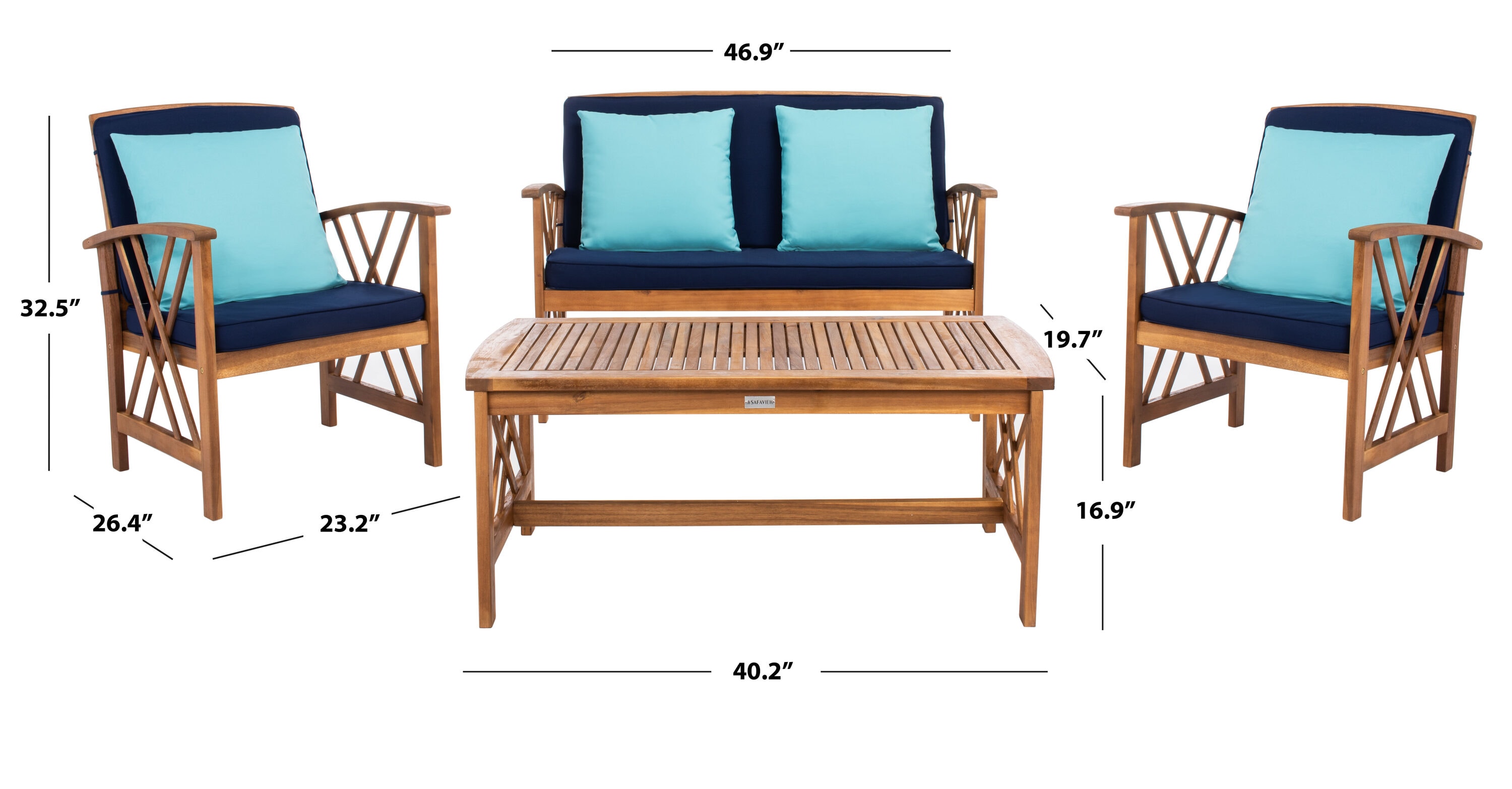 Safavieh PAT7008C Patio-Conversation-Sets - View #5