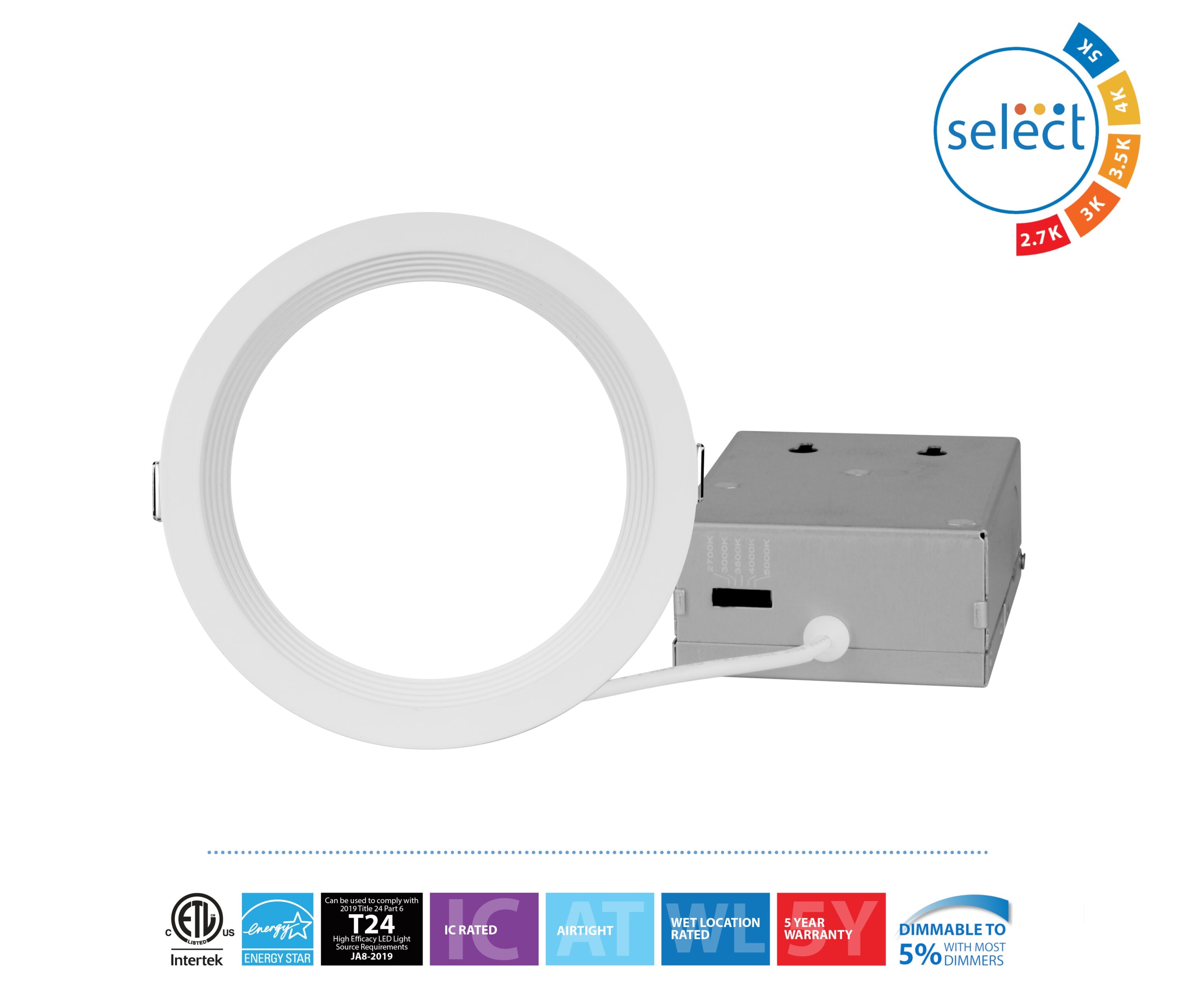 Nicor Lighting REL61120SRRWH Led-Retrofit-Downlight - View #3