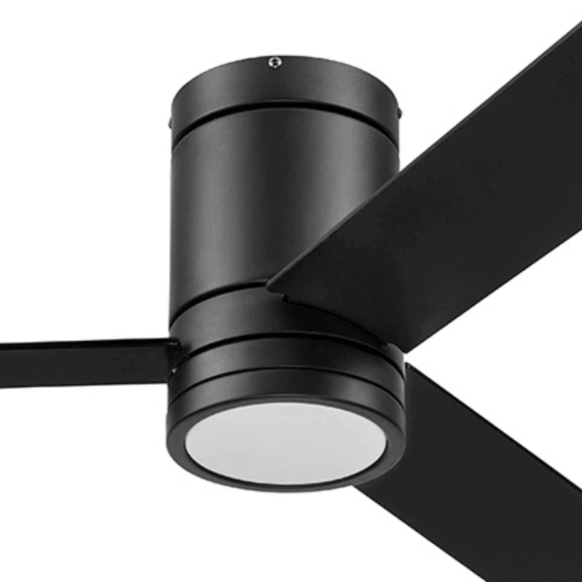 Espy 52'' Matte Black Low Profile Ceiling Fan with LED Light and Remote