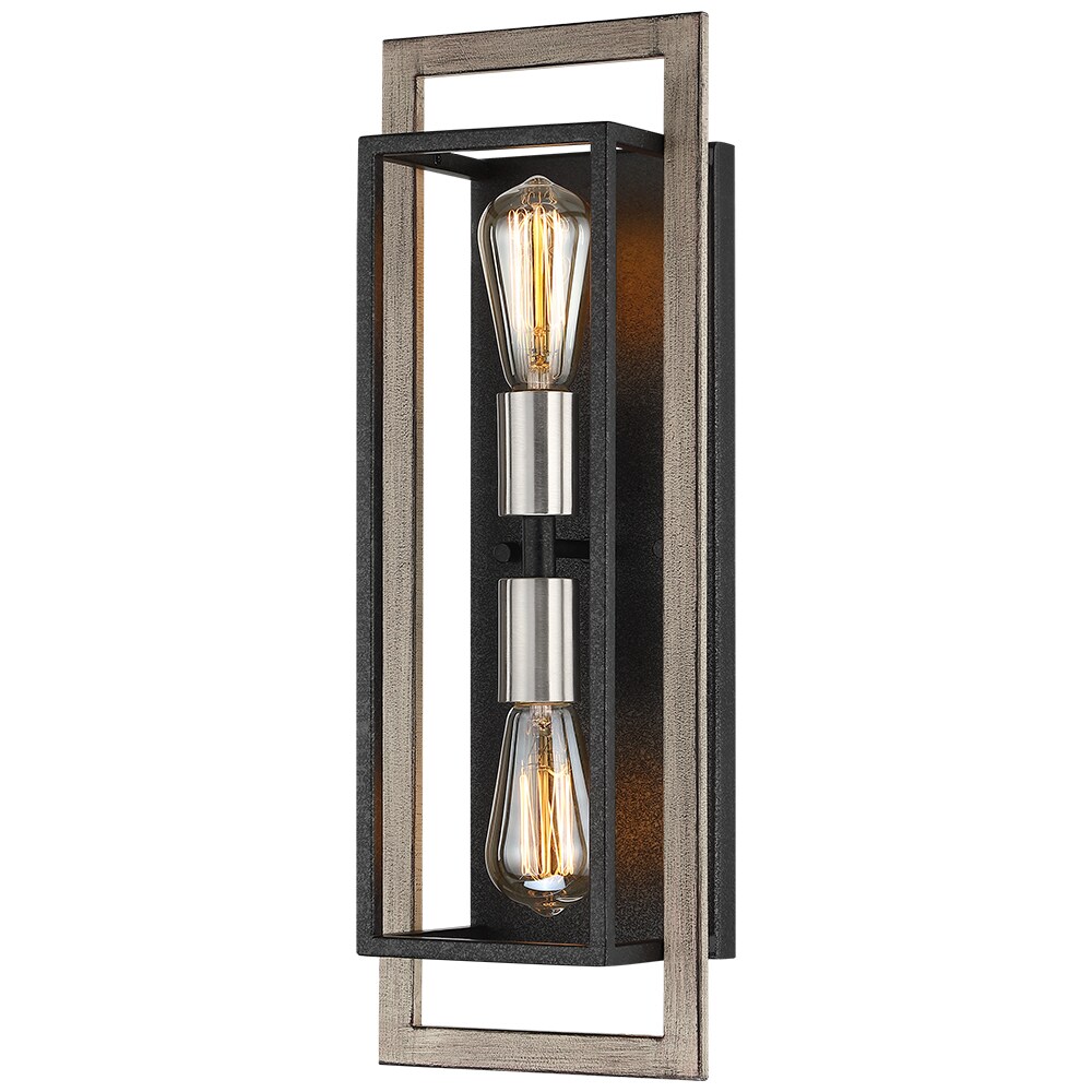 True Fine Sullivan 7-in W 2-Light Matte Black Rustic LED Wall Sconce in ...