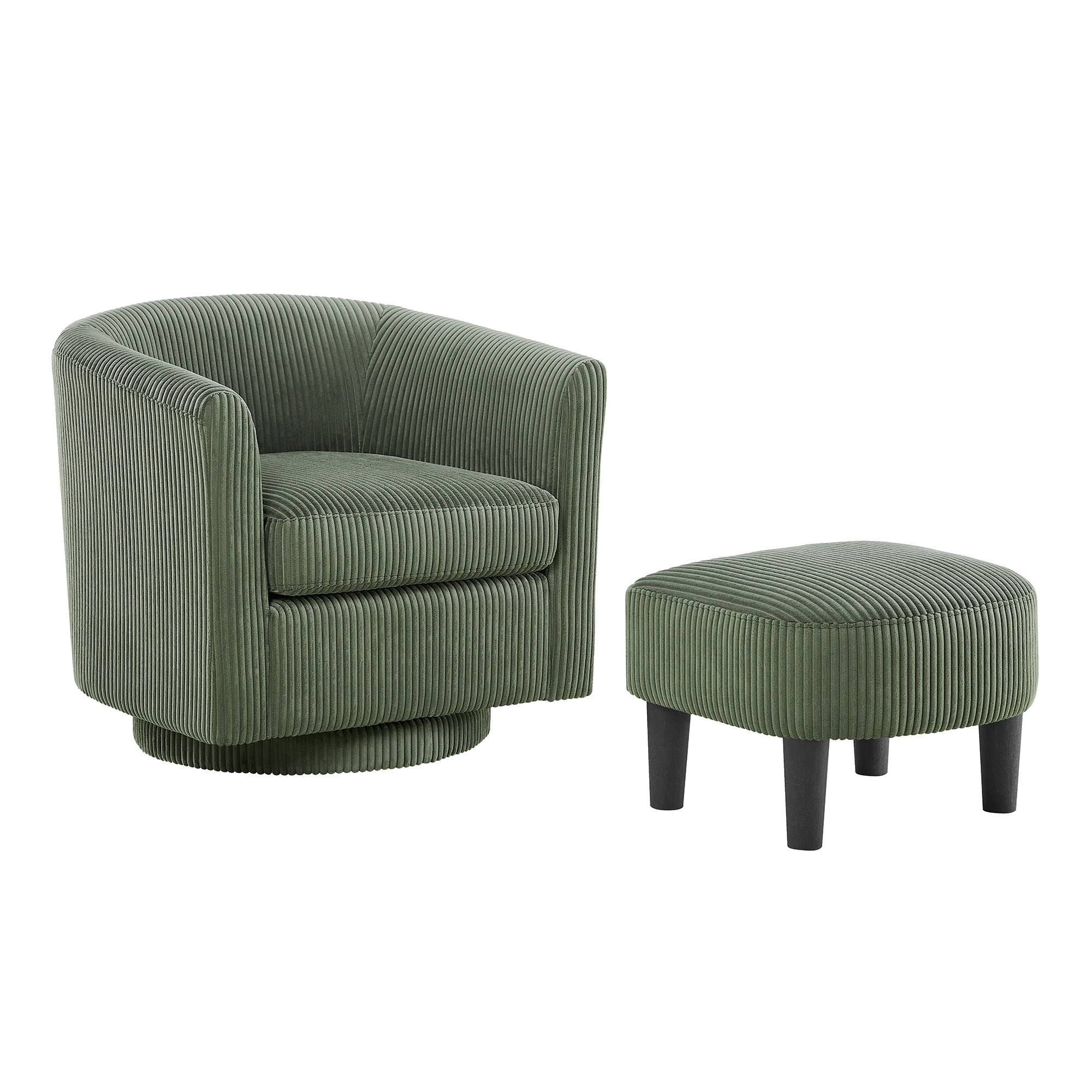 EXTRAUP YHLW2582P179936 Modern Green Swivel Accent Chair