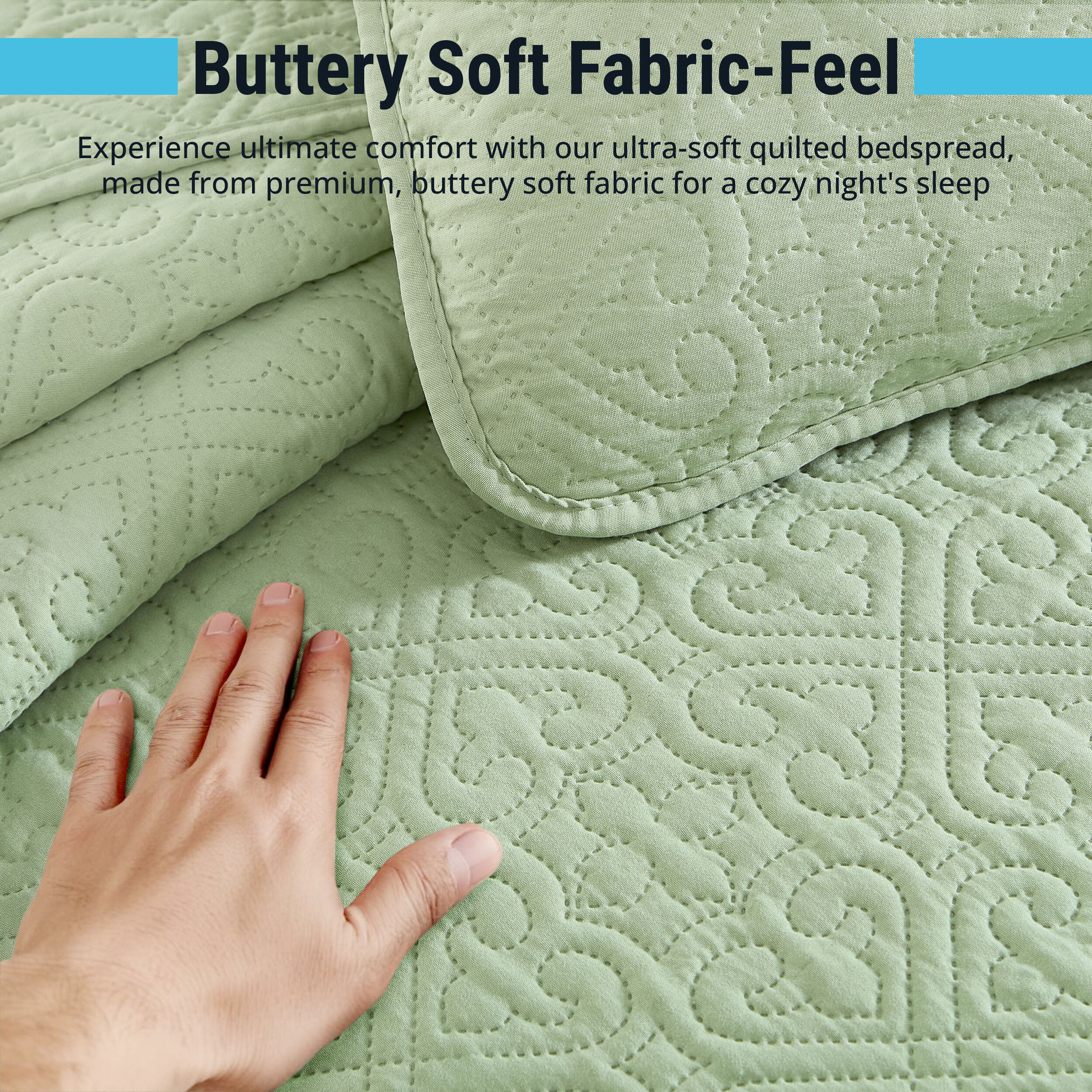 HLC.me LRNZ-FQ-SAGE Comforters-And-Bedspreads - View #5