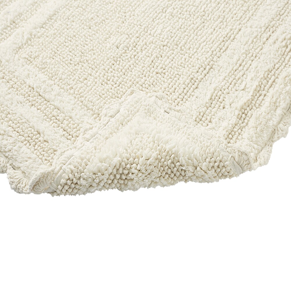 Better Trends 40-in x 24-in Ivory Cotton Bath Rug in Off-White