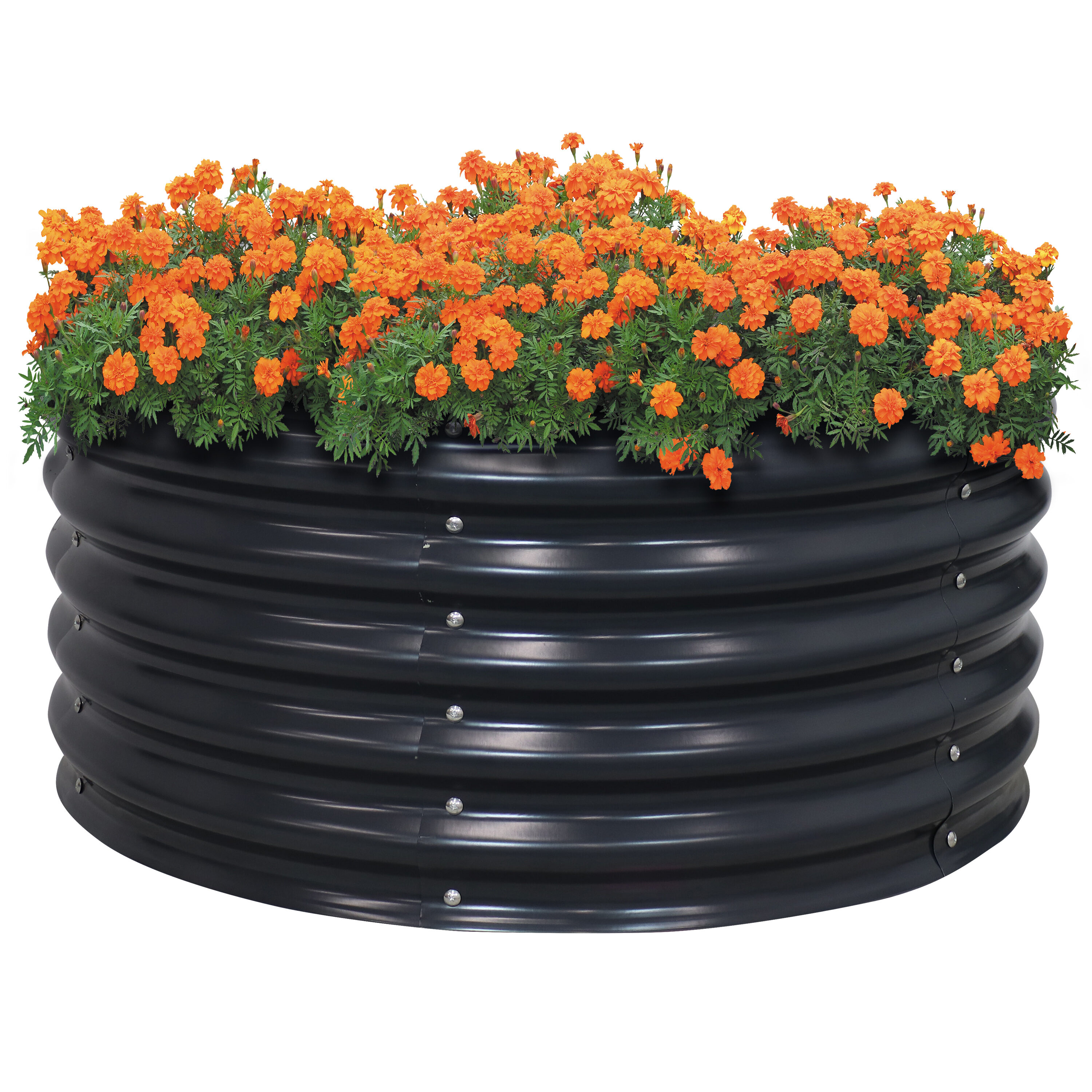 Sunnydaze Decor HST-952 35.5-in W x 35.5-in L x 17.25-in H Elevated Gray Metal Raised Garden Bed