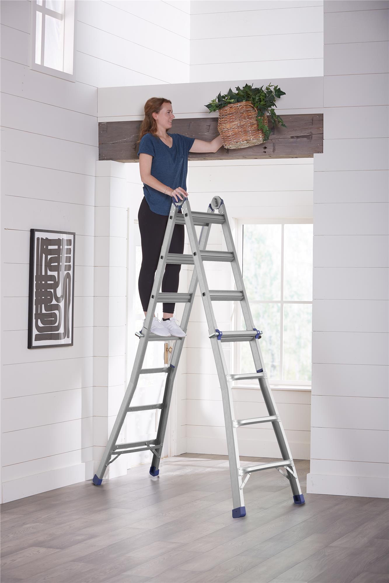 Cosco 18-ft Reach Type 1A-300-lb Load Capacity Multi-Position Ladder in the  Multi-Position Ladders department at