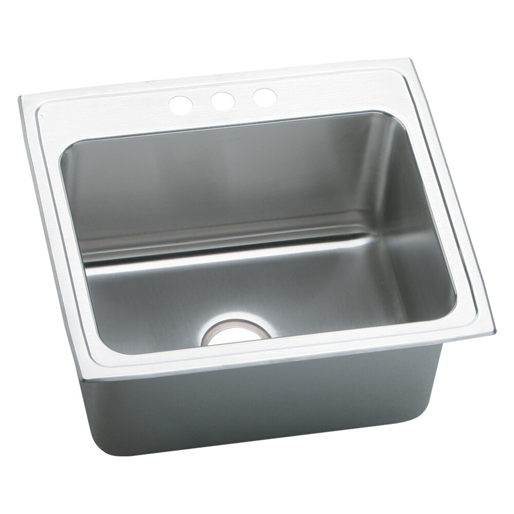 Elkay 22-in x 25-in 1-Basin Lustrous Satin Self-rimming Laundry Sink in ...