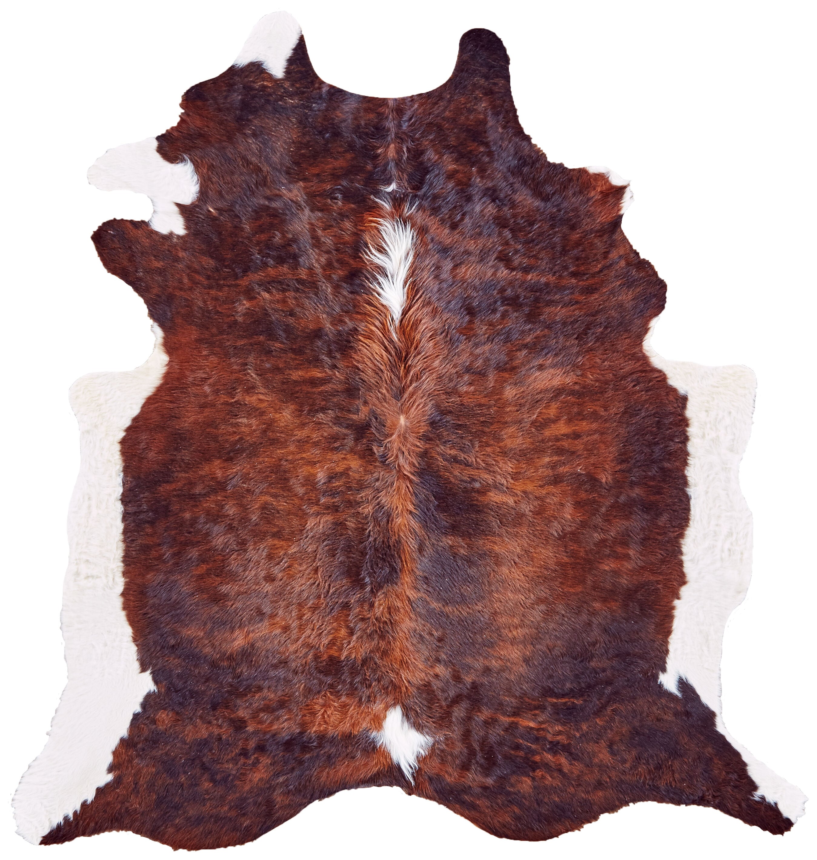 Room Envy ARGRCOWHEXODRKQ01 5 x 5 (ft) Loomed Cowhide Brown/White/Black Irregular Indoor Animal print Area rug