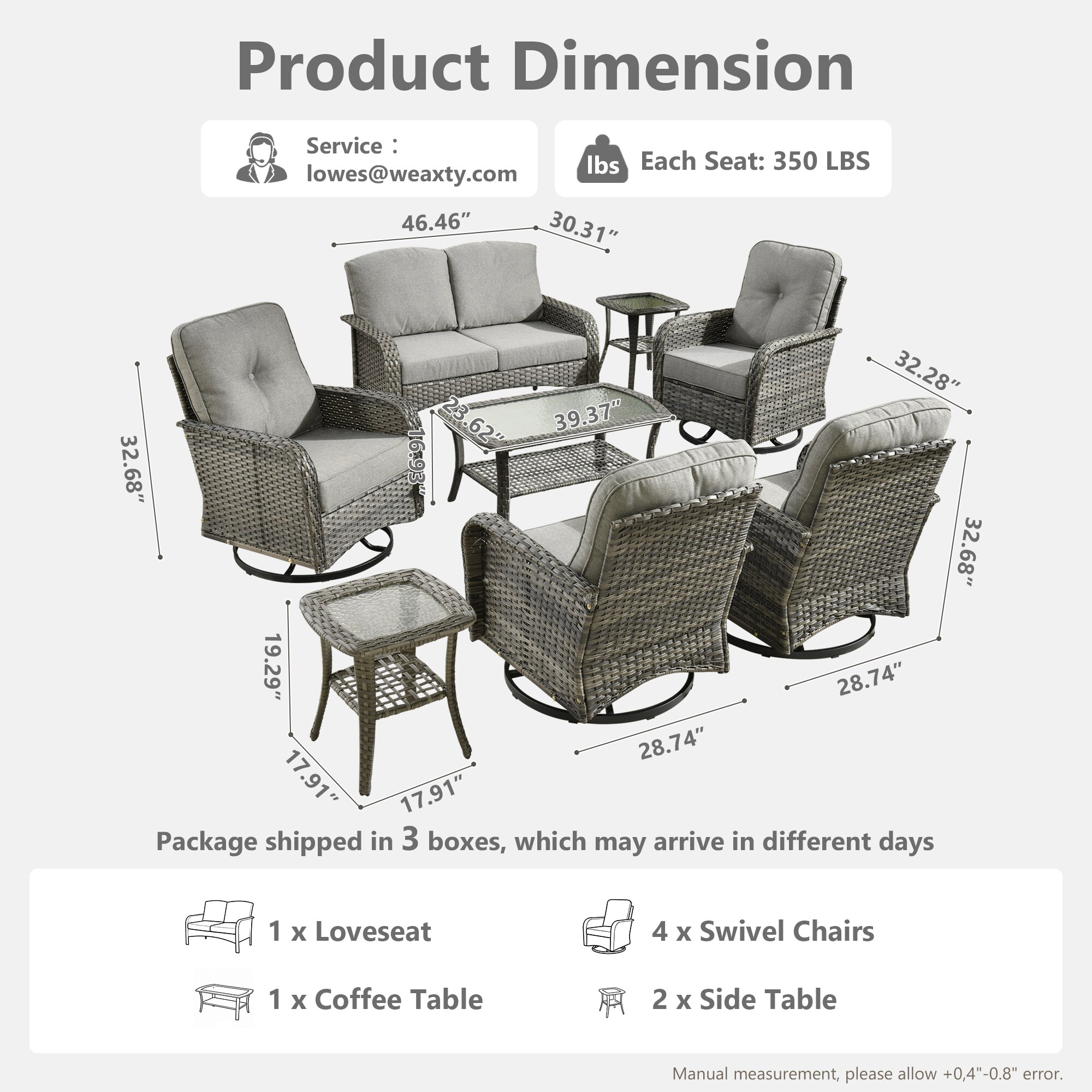 weaxty HMBYZGNCGNDS200S81 Patio-Conversation-Sets - View #8