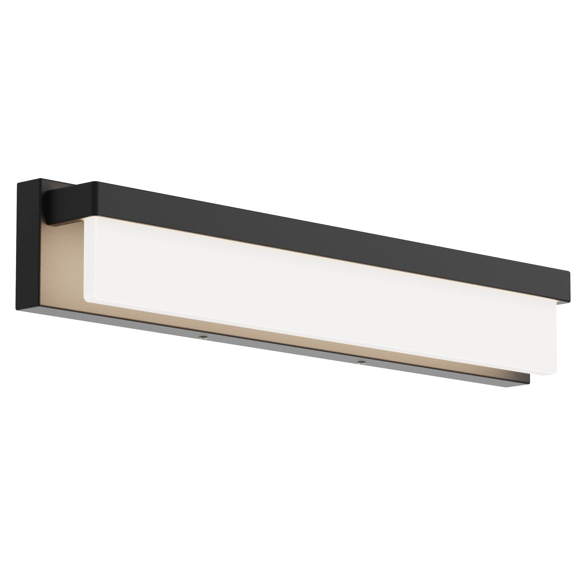Aoibox  24 4 in 4000K Daylight Black Matte Metal Integrated LED Vanity Light Bar with Modern Rectangle Design