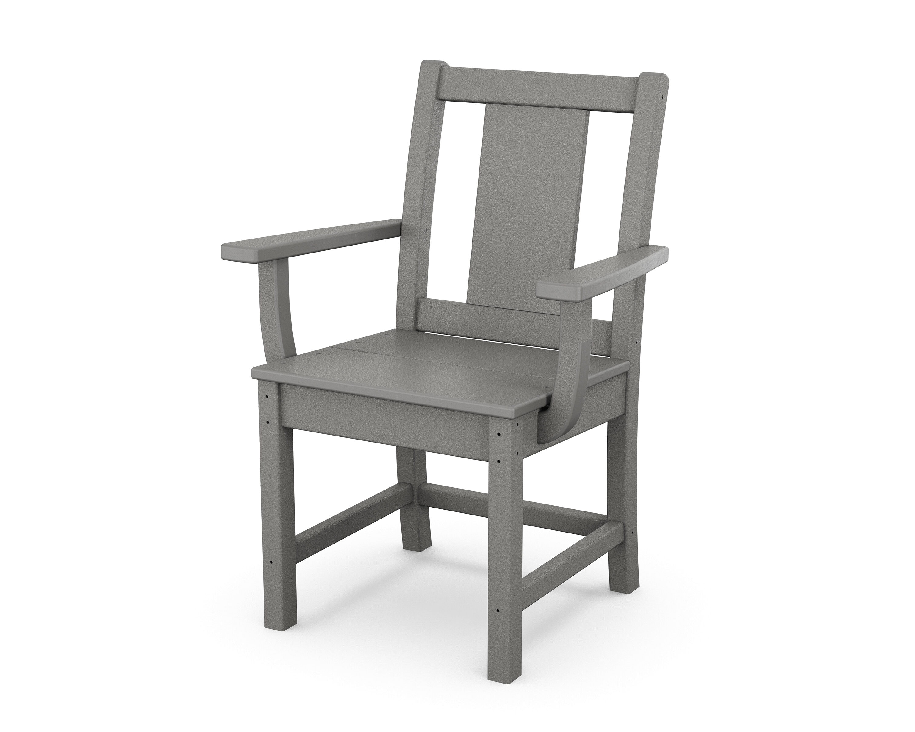 POLYWOOD TLD260GY Prairie Slate Grey Plastic Frame Stationary Dining Chair with Slat Seat
