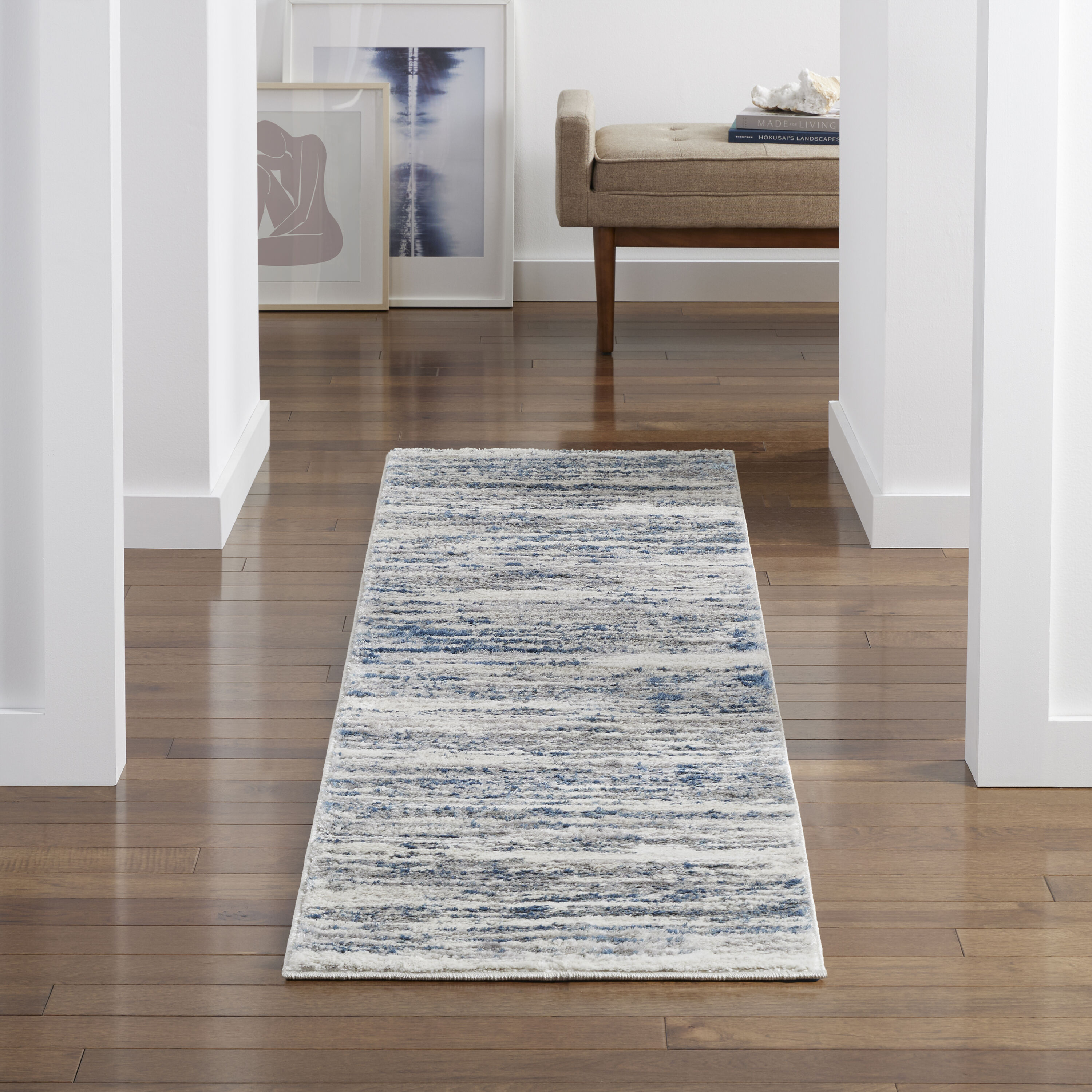 Linon Indoor Outdoor Washable Beck Polyester Accent 3'x5' Rug in Ivory and  Blue, 1 - Ralphs