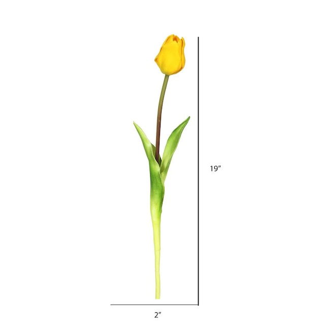 Vickerman 19-in Yellow Indoor Artificial Tulips Artificial Flower in ...