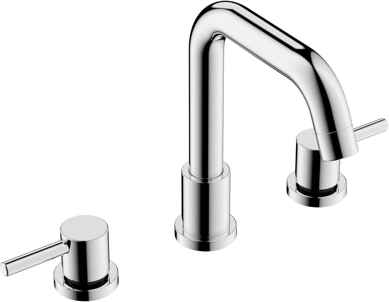Qeetex DHZ-PHO-0UWB1D2L Two Handles Widespread 8 inch Bathroom Faucet Widespread Bathroom Faucets for Sink 3 Hole Pop Up Drain CUPC Supply Line 360 degree Swivel Spout Split Lavatory Sink Faucet for Sink Vanity
