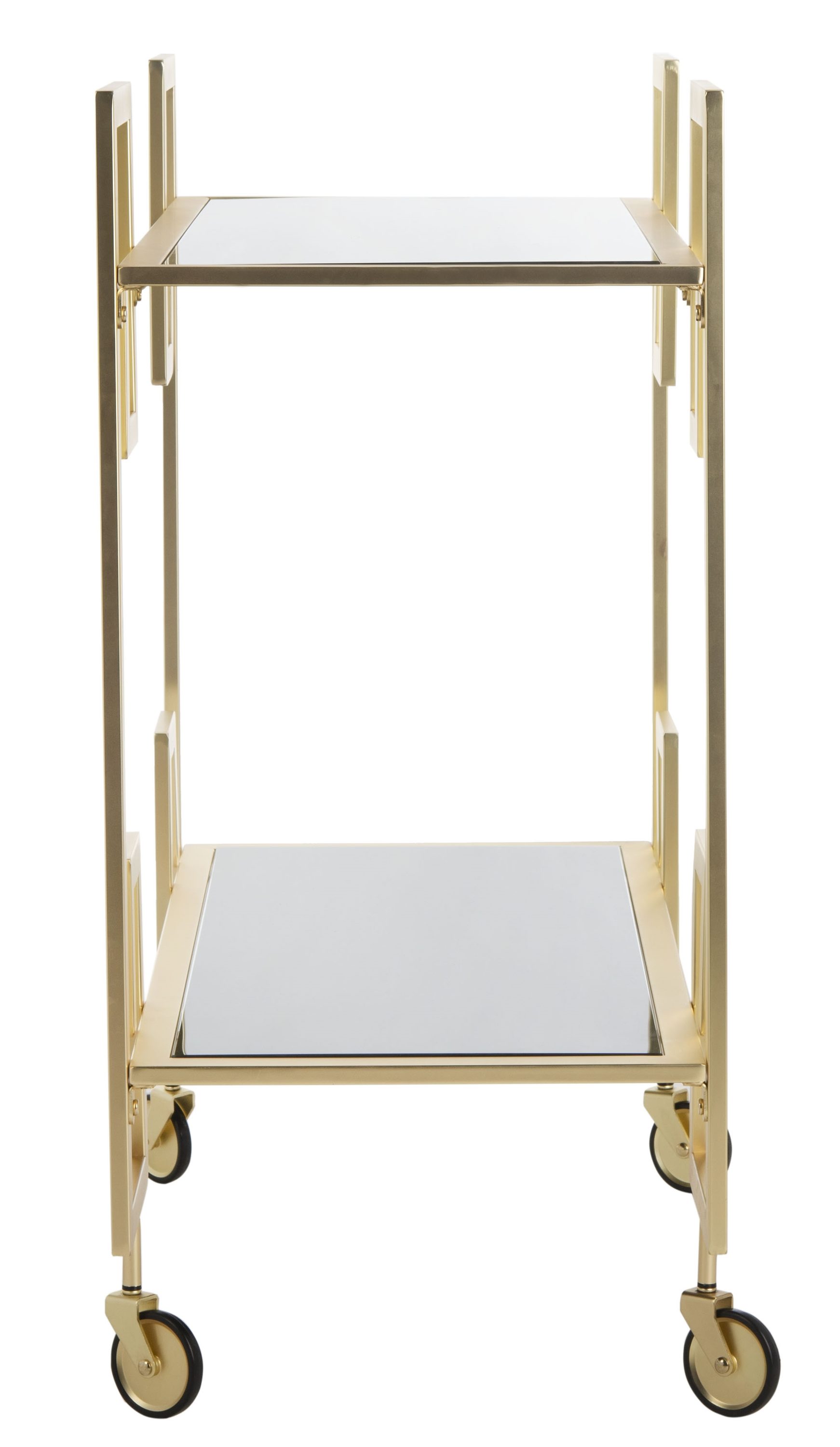 Safavieh Gold Metal Base with Glass Top Kitchen Cart (31.3-in x 16-in x 33-in)