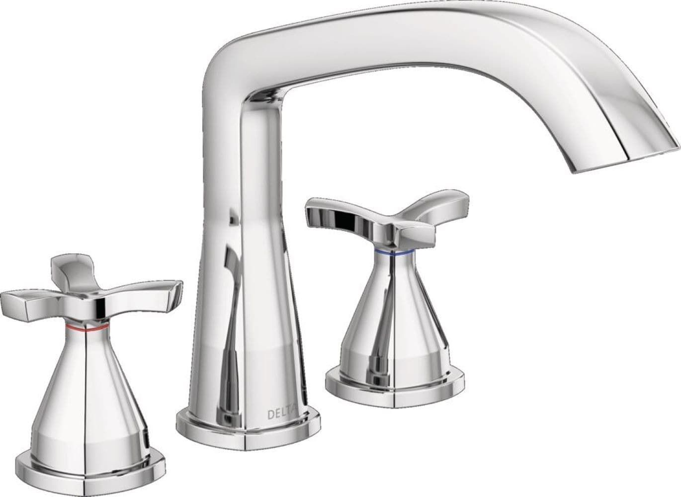 Delta T27766-PR Lumicoat Chrome 2-handle Deck-mount Roman Mid-arc Bathtub Faucet