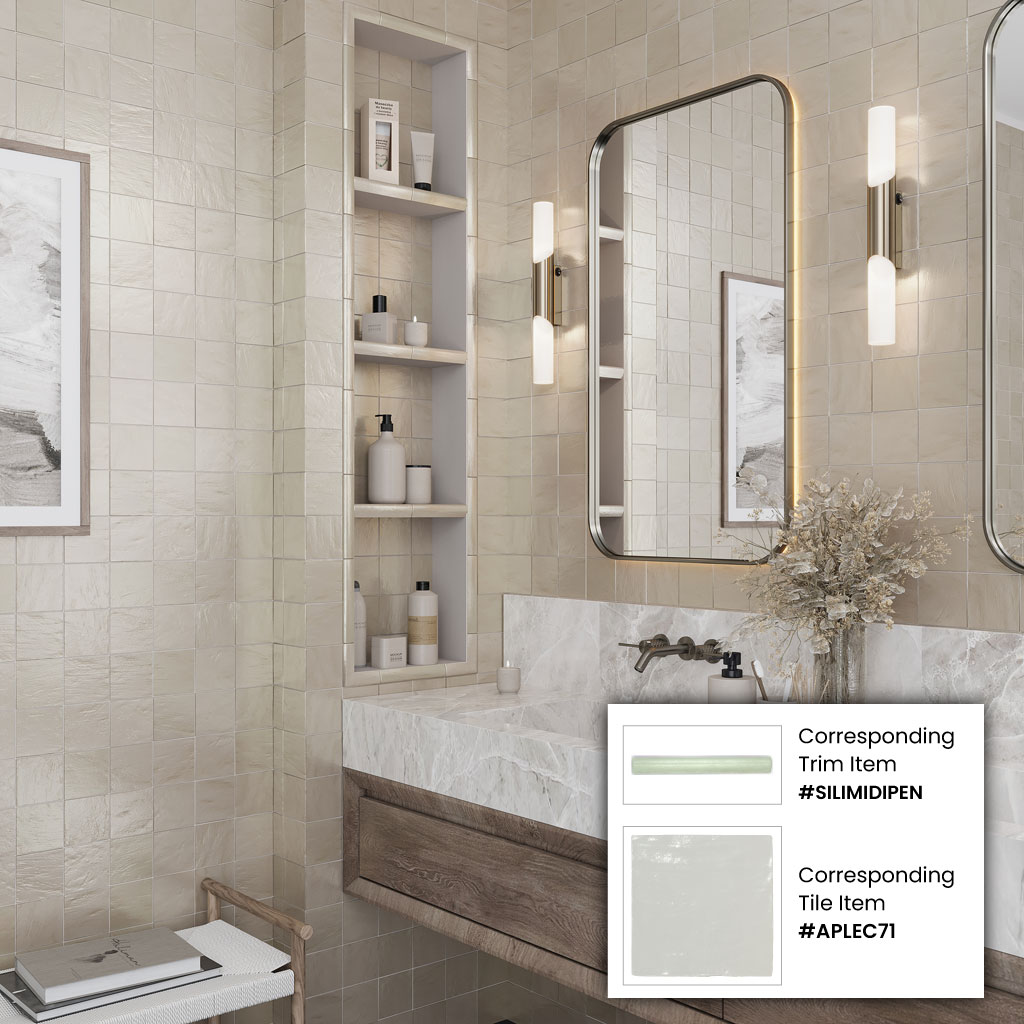 Duchess Glossy Beige Ceramic 4" x 4" Square Wall Tile