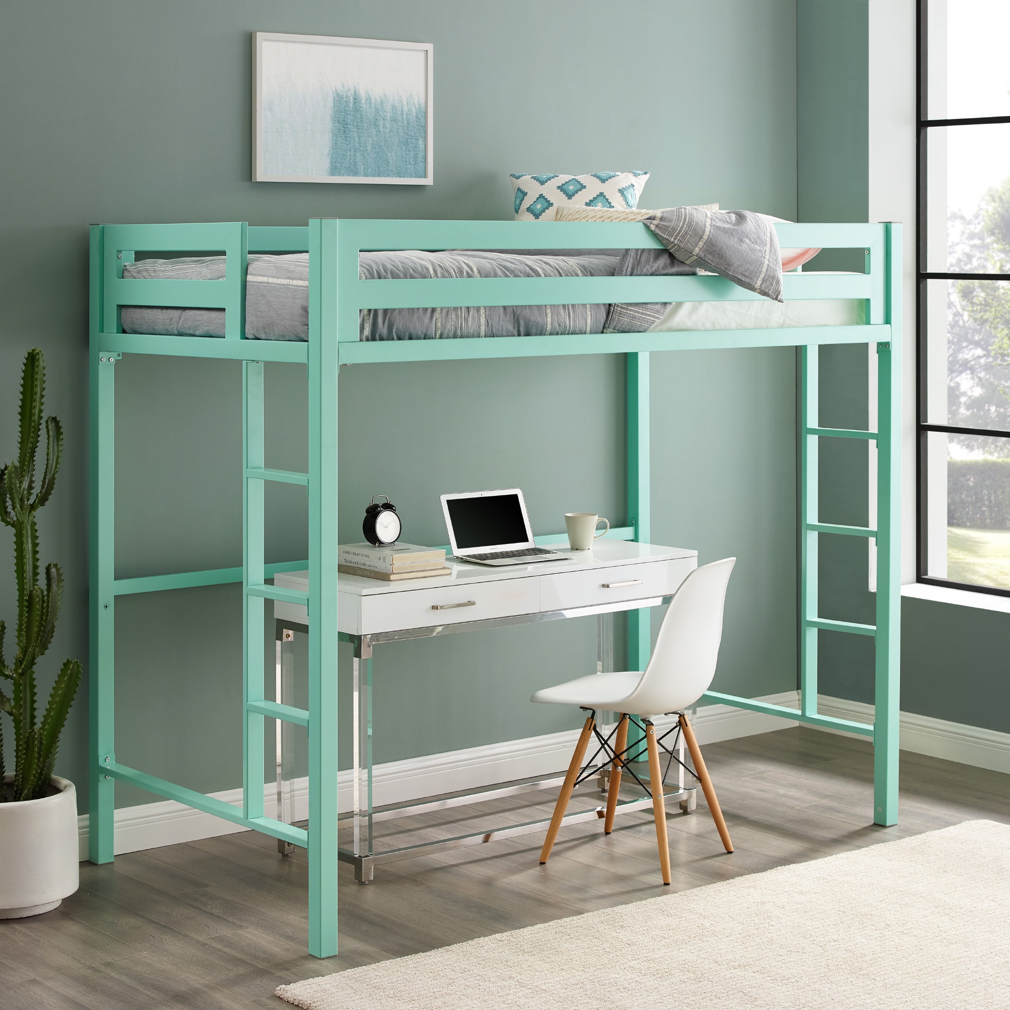 Walker edison loft store bed with desk