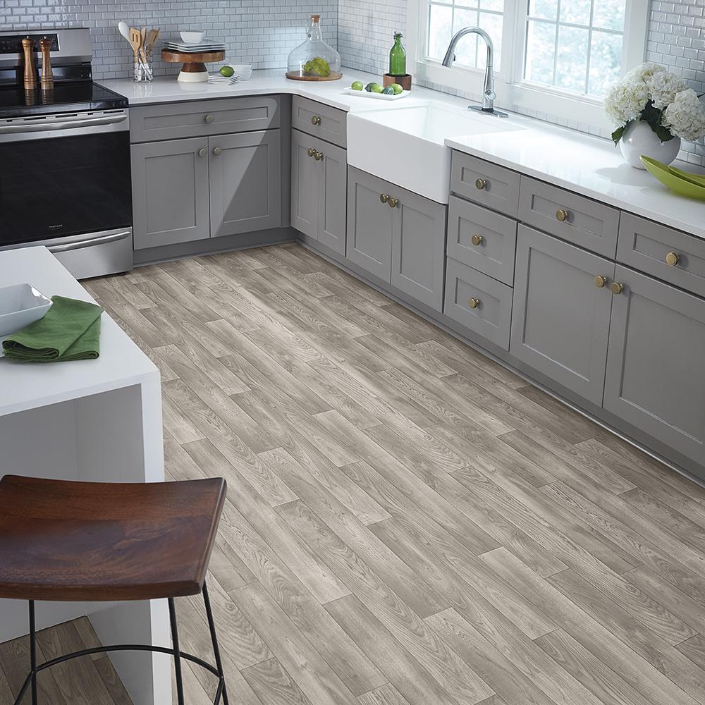 Mohawk Willow Lake Oak Gray Wood Look 10-mil Cut-to-length Vinyl Sheet ...