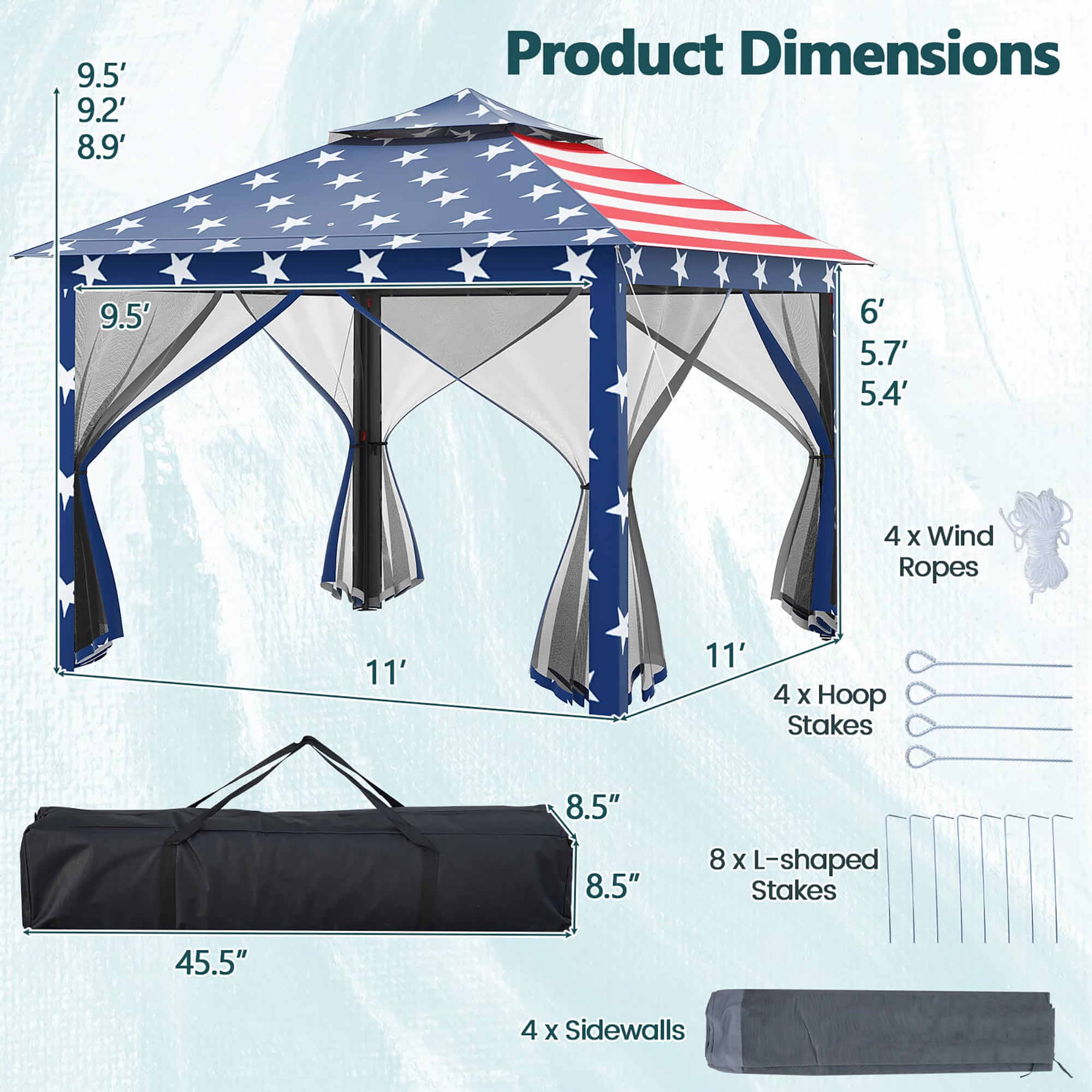 Costway HCST12172 Wood-Resin-Gazebos - View #2
