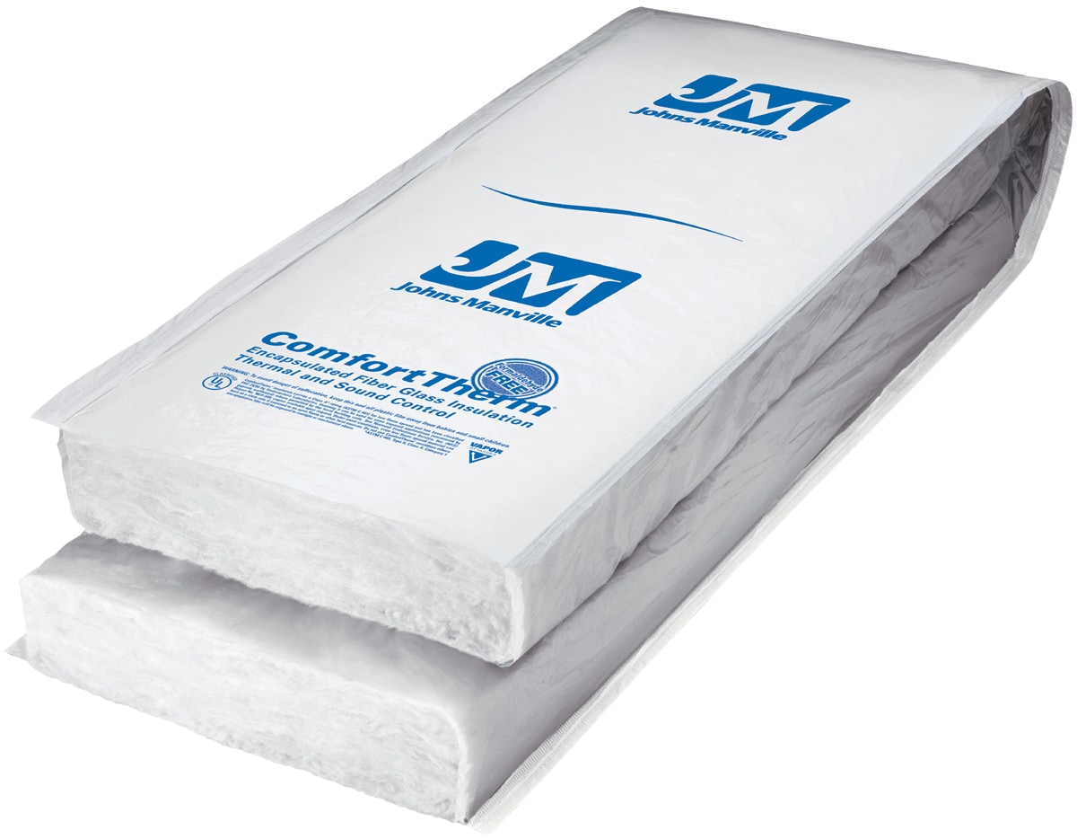 Johns Manville ComfortTherm R- 19 Wall 96-sq ft Encapsulated Fiberglass  Batt Insulation (16-in W x 48-in L) 4-bag Multi-pack 18 total at