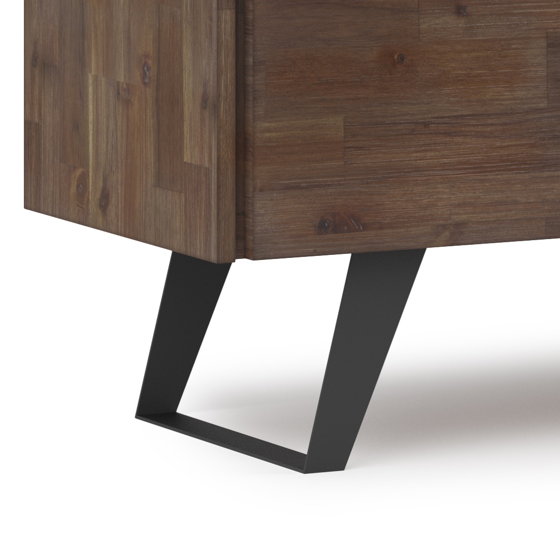 Lowry 63" Rustic Brown Acacia TV Stand with Metal Legs