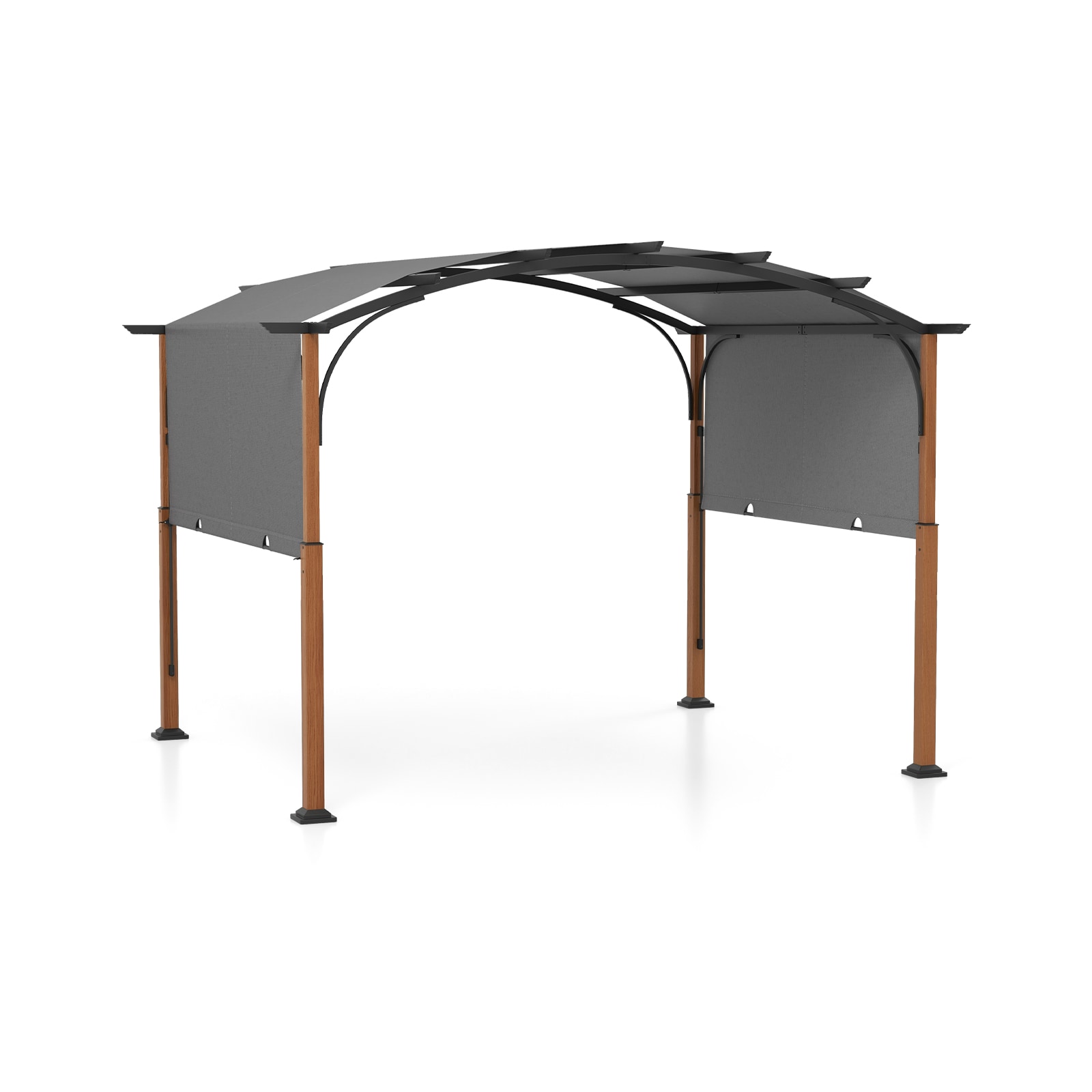 YERIVA 10-ft W x 12-ft L x 8-ft 5-in H Beige Metal Freestanding Pergola with Canopy
