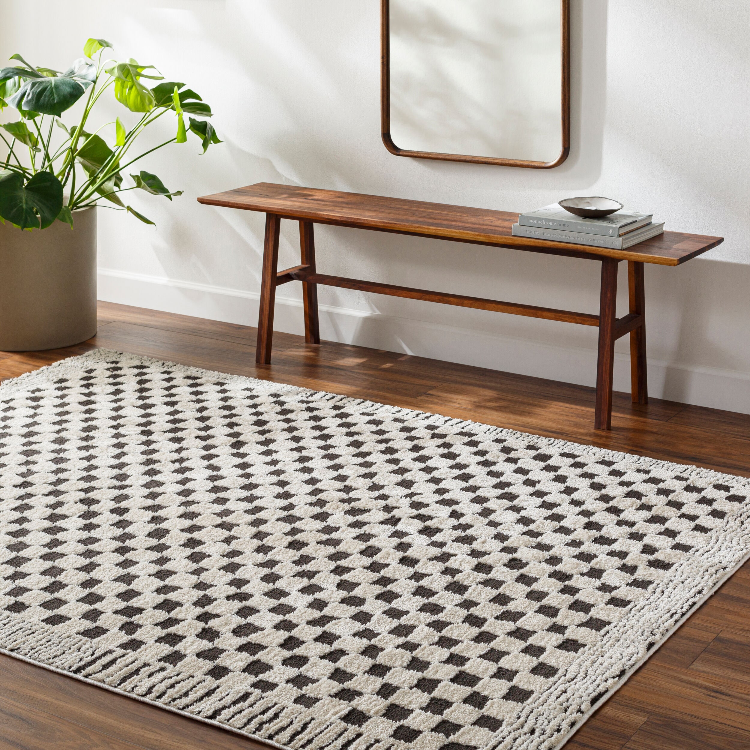 Livabliss FEU2325-71010 Freud 7 x 10 (ft) Polyester Black Rectangular Indoor Geometric Global Area rug