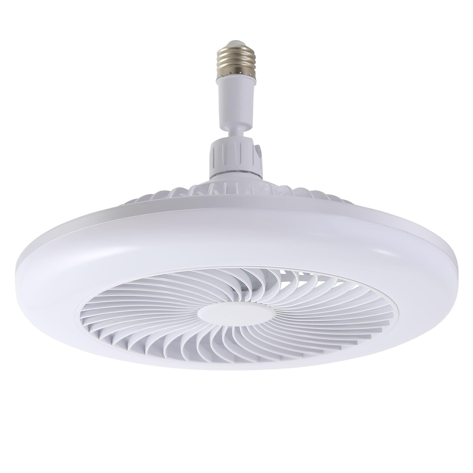 Yardreeze ALHW934002 11-in Color-Changing Integrated LED Outdoor Flush Mount White with White Blades Plug-in Ceiling Fan With Light - Remote Included ( 5 -Blade )