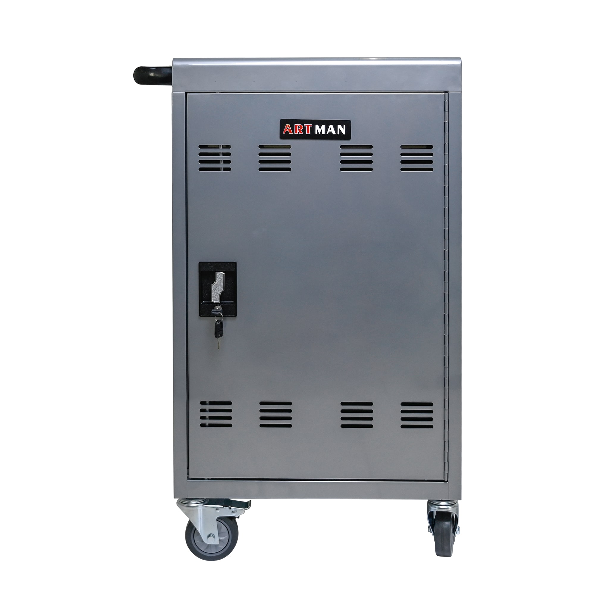 Tatayosi JL2P207219 30+2 Bay Mobile School Charging Cart Station for Chromebook Tablet and Laptop Computer with Power Strip Included Assembly Required-SILVER