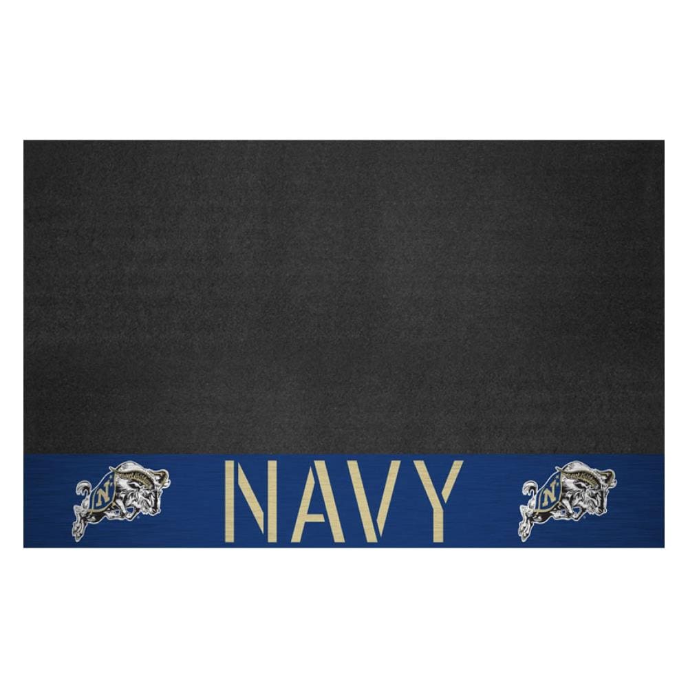 FANMATS 21630 Navy Midshipmen NCAA Grill Mat Black Vinyl Rectangular Grill Mat