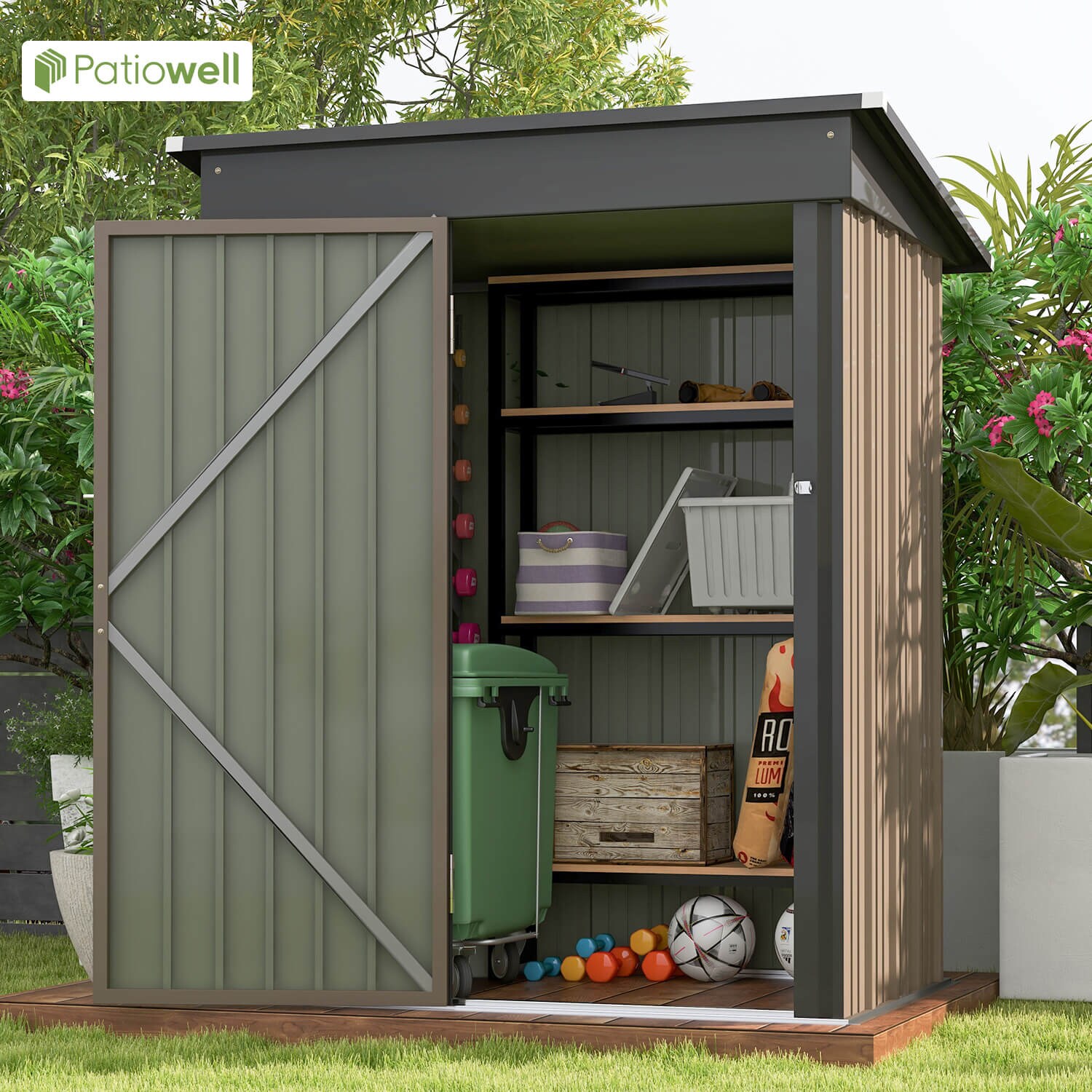 Patiowell 5-ft x 3-ft Steel Storage Shed in the Metal Storage Sheds ...