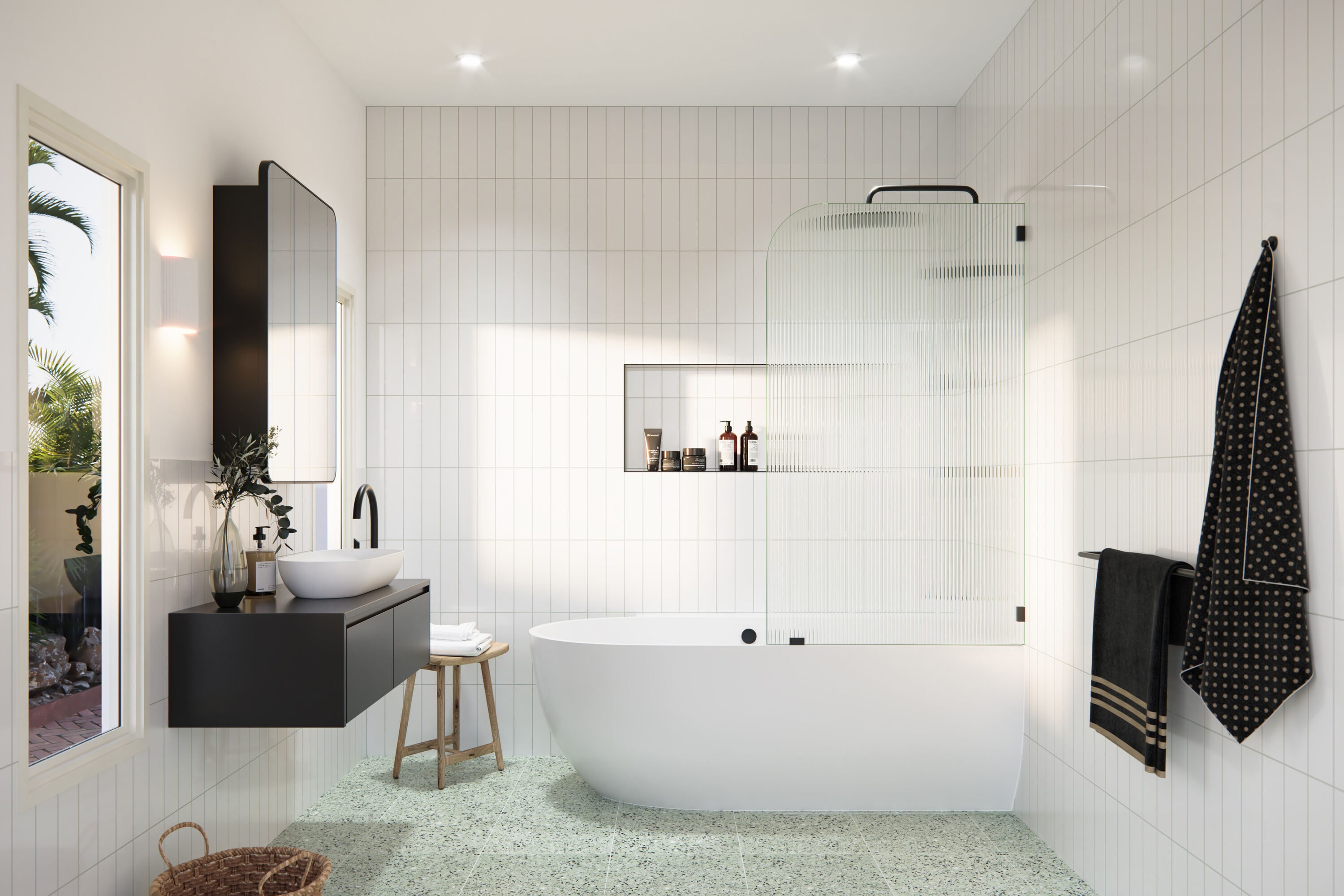 Glass Warehouse B-FL-RAD-34-R-MB Shower-Doors - View #2