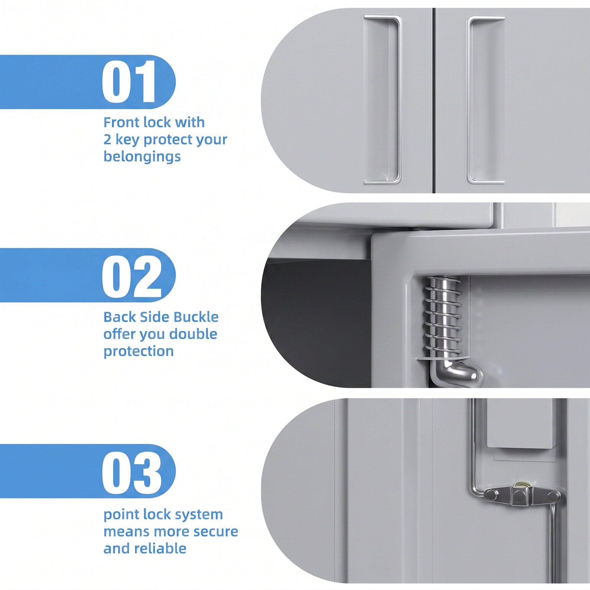 Boyel Living Steel File Cabinet with Adjustable Shelves Lockable ...