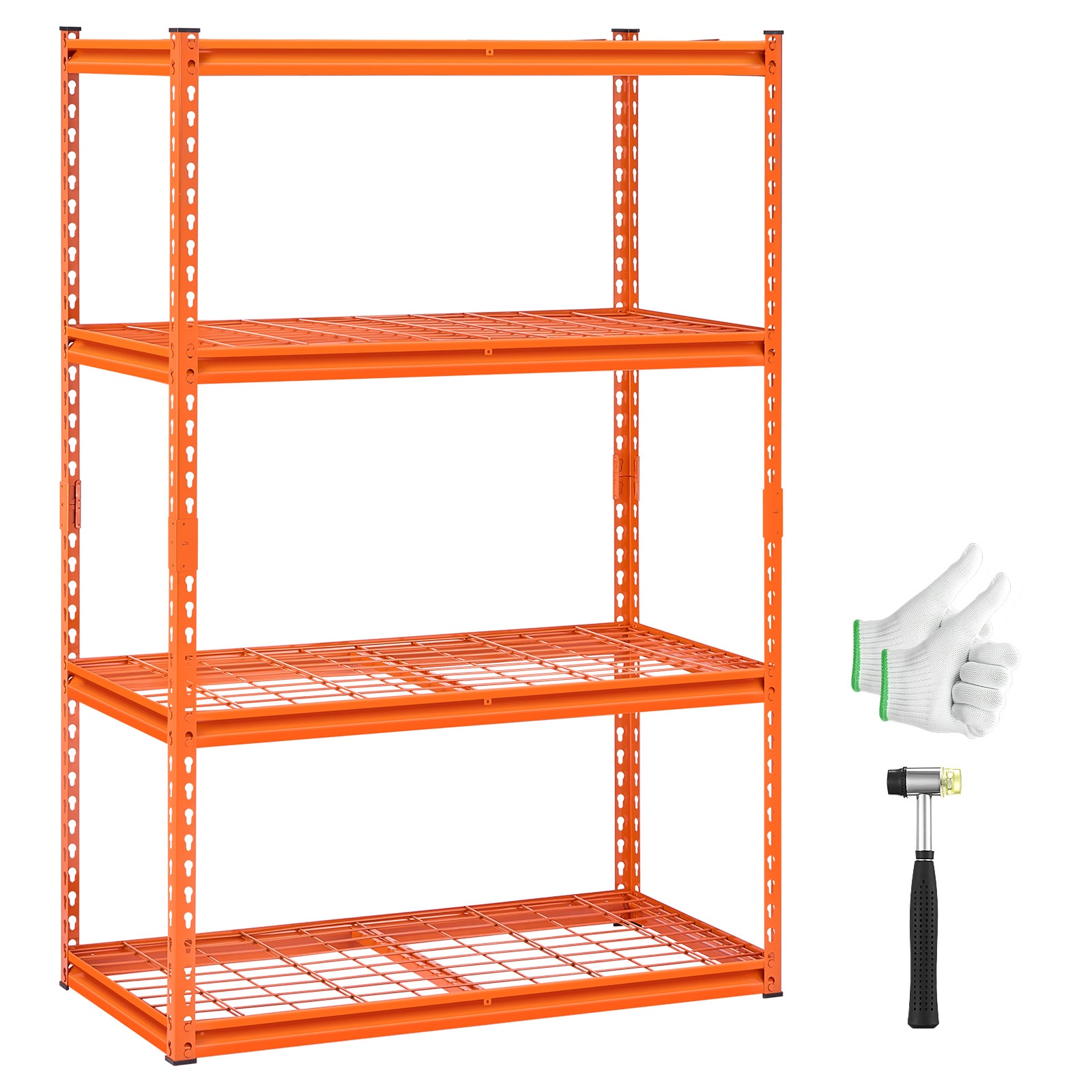 VEVOR Storage Shelves 40-in W x 60-in H Steel Orange Freestanding Utility Storage Cabinet