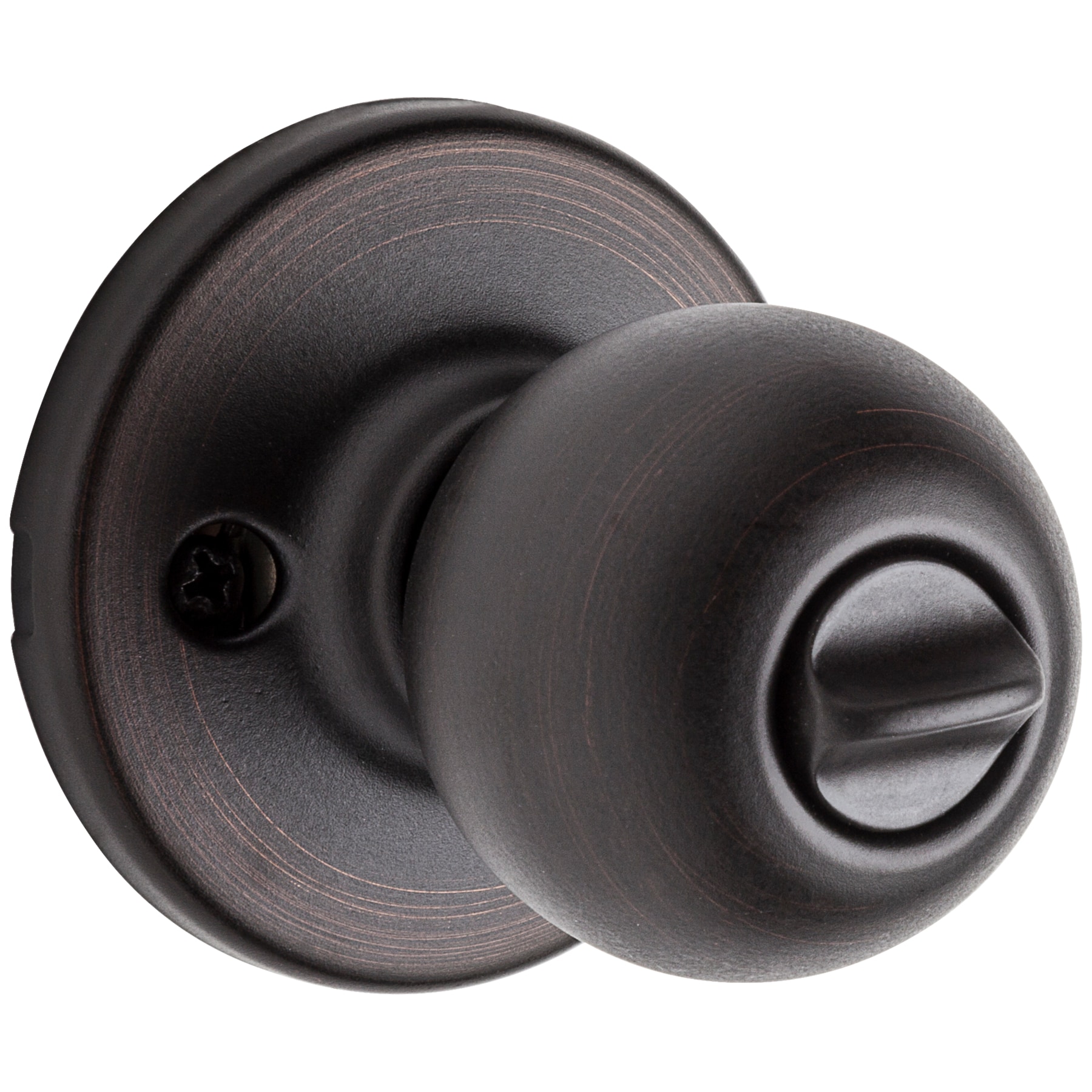 Kwikset Polo Venetian Bronze Exterior Keyed Entry Door Knob in the Door ...