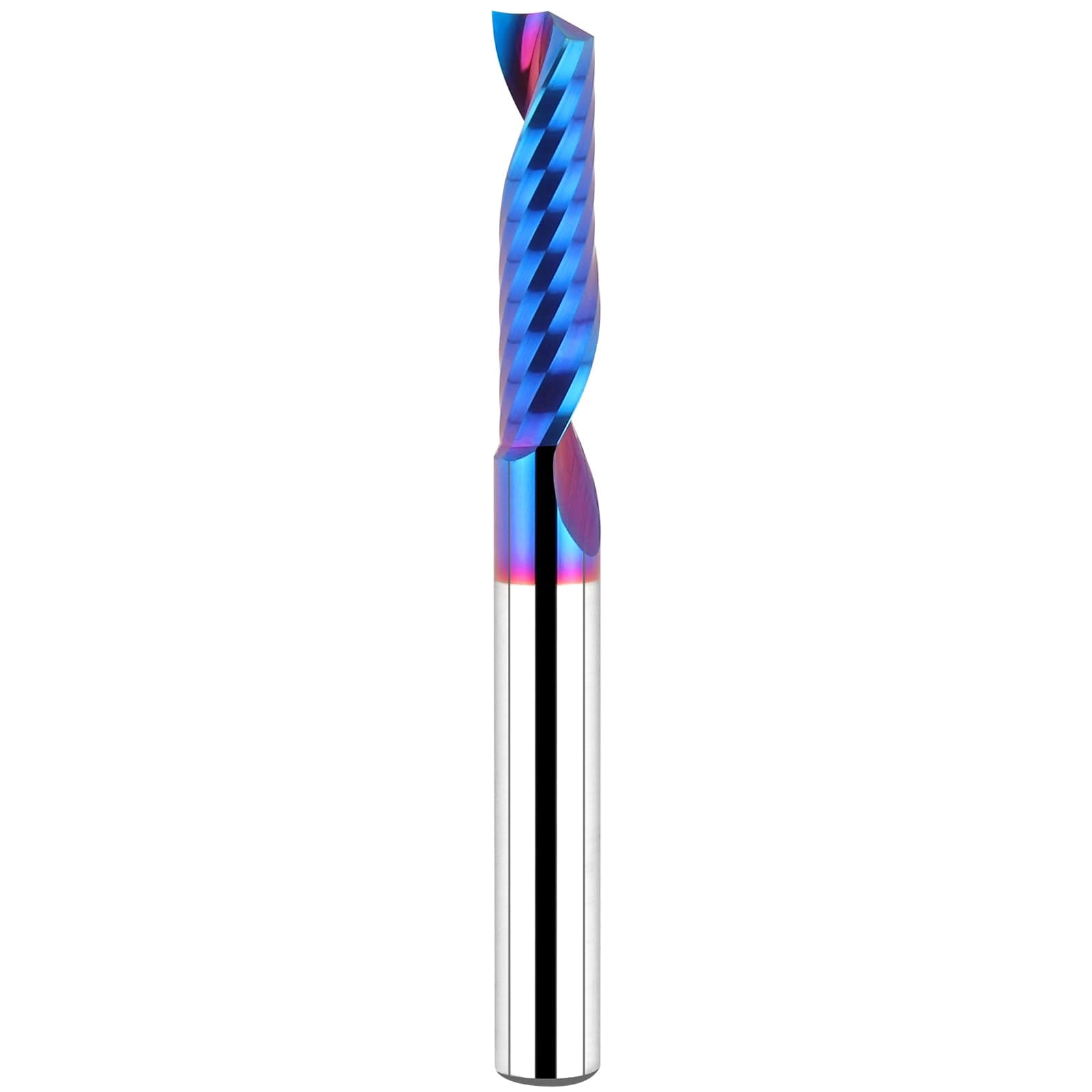 SenQWFa  Solid Carbide Single Flute End Mill One quarter inch Shank Upcut CNC Spiral Router Bit O Flute Milling Cutter for Aluminum Plastic