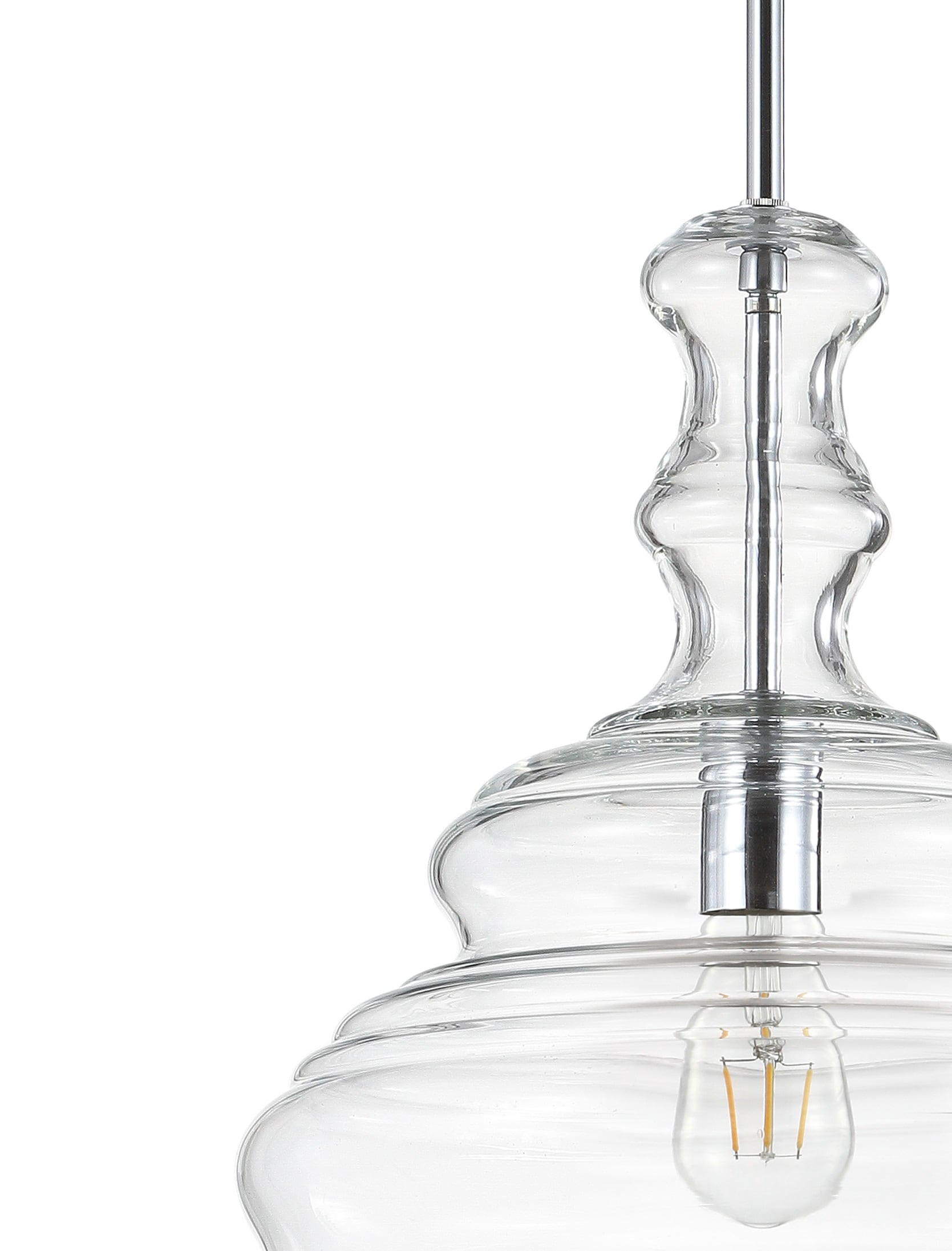 Bettina 13.37" Chrome Polished Clear Glass LED Pendant