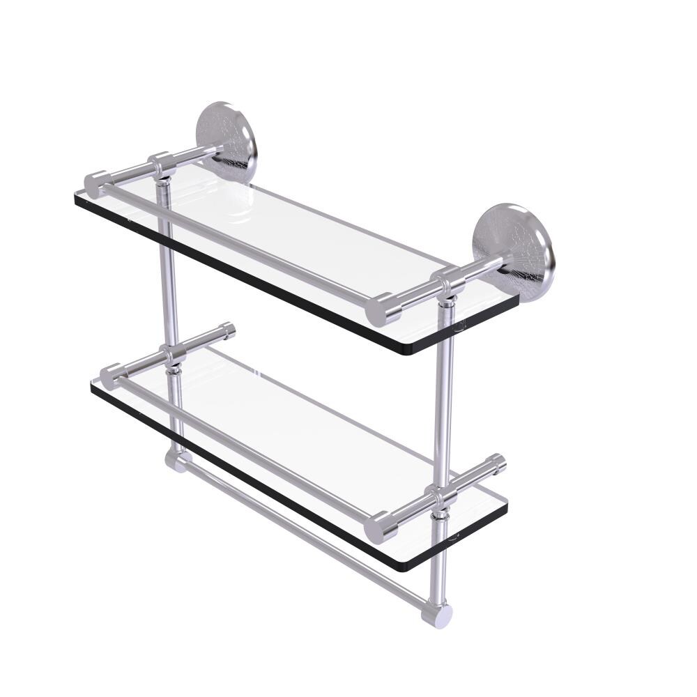 Allied Brass MC-2TB/16-GAL-SCH Monte Carlo Satin Chrome 2 -Tier Wall mount Bathroom Shelf ( 16-in x 12-in x 5-in )