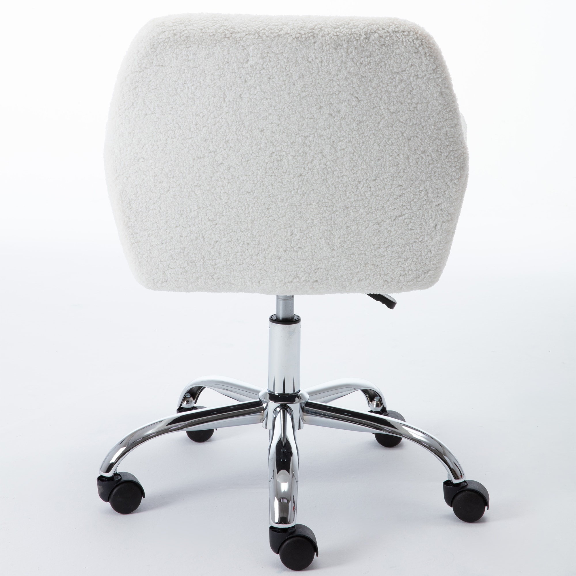 Clihome White Contemporary Adjustable Height Swivel Desk Chair in the Office  Chairs department at