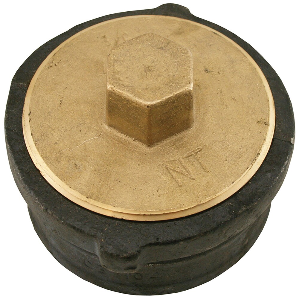 Jones Stephens C38502 No Hub Cast Iron Raised Head Heavy Pattern 2-in Black Round Cleanout