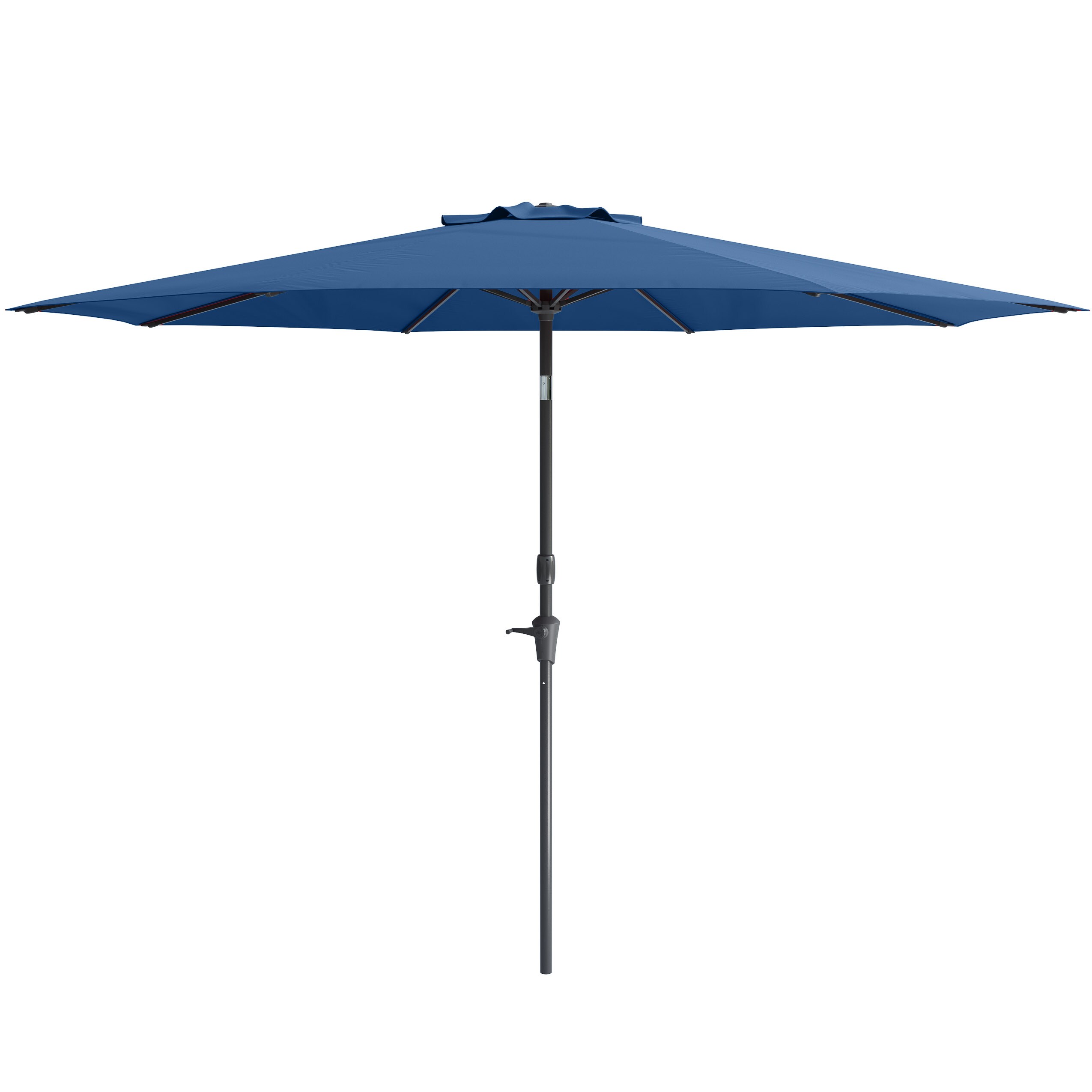 Corliving 10 Ft Aluminum Octagon Solidcobalt Blue Auto Tilt Market Patio Umbrella In The Patio